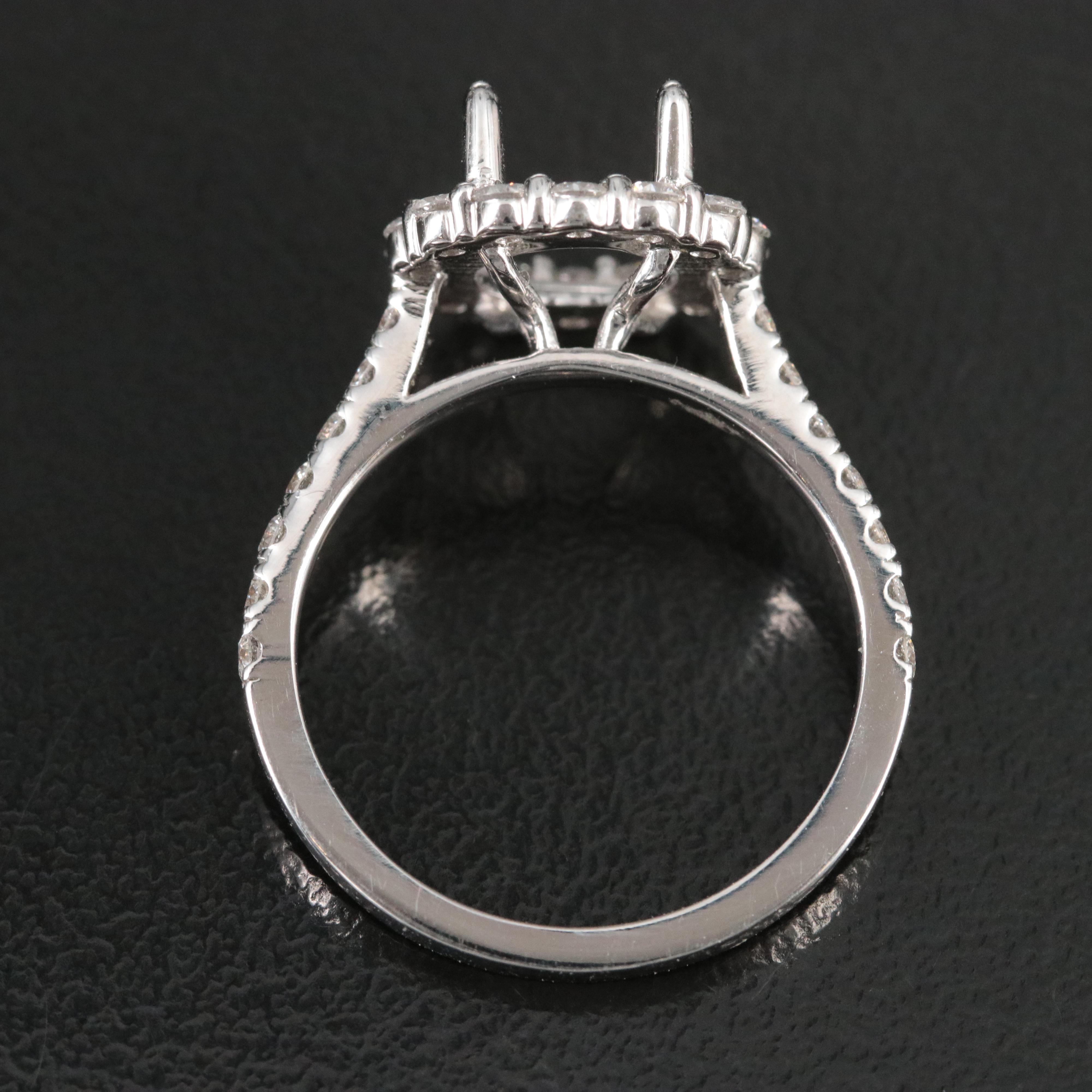 14K 0.71 CTW Diamond Semi Mount Ring