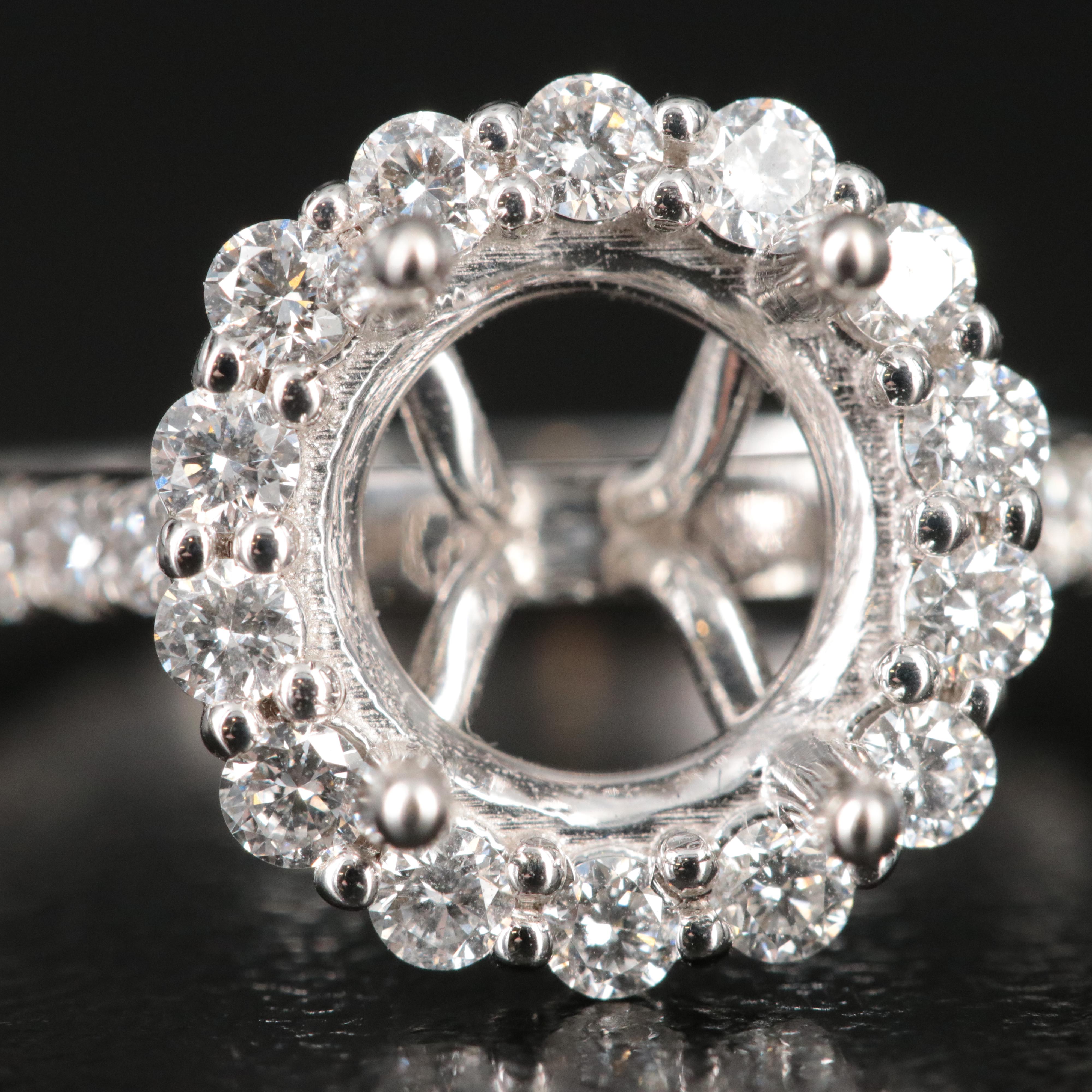 14K 0.71 CTW Diamond Semi Mount Ring