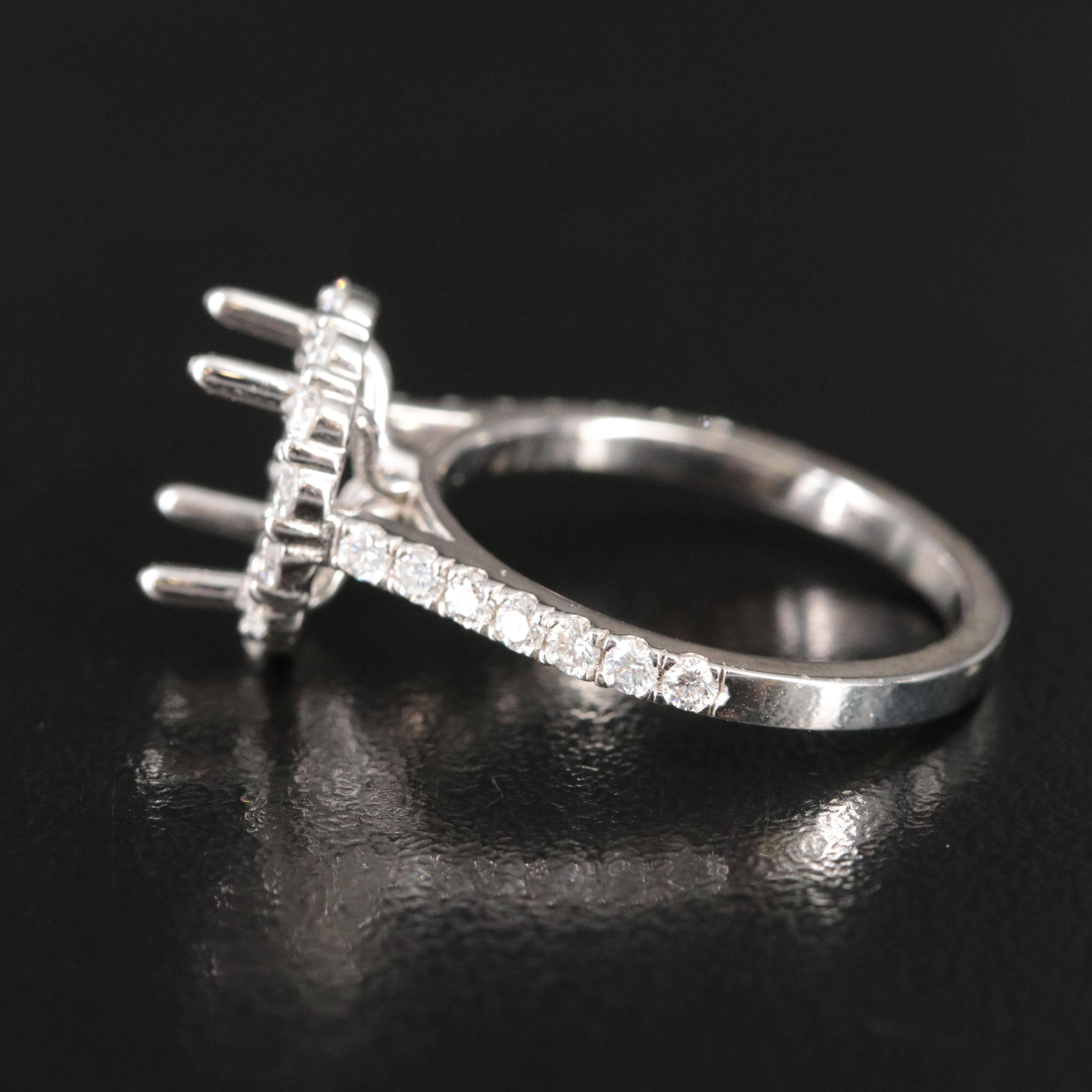 14K 0.71 CTW Diamond Semi Mount Ring