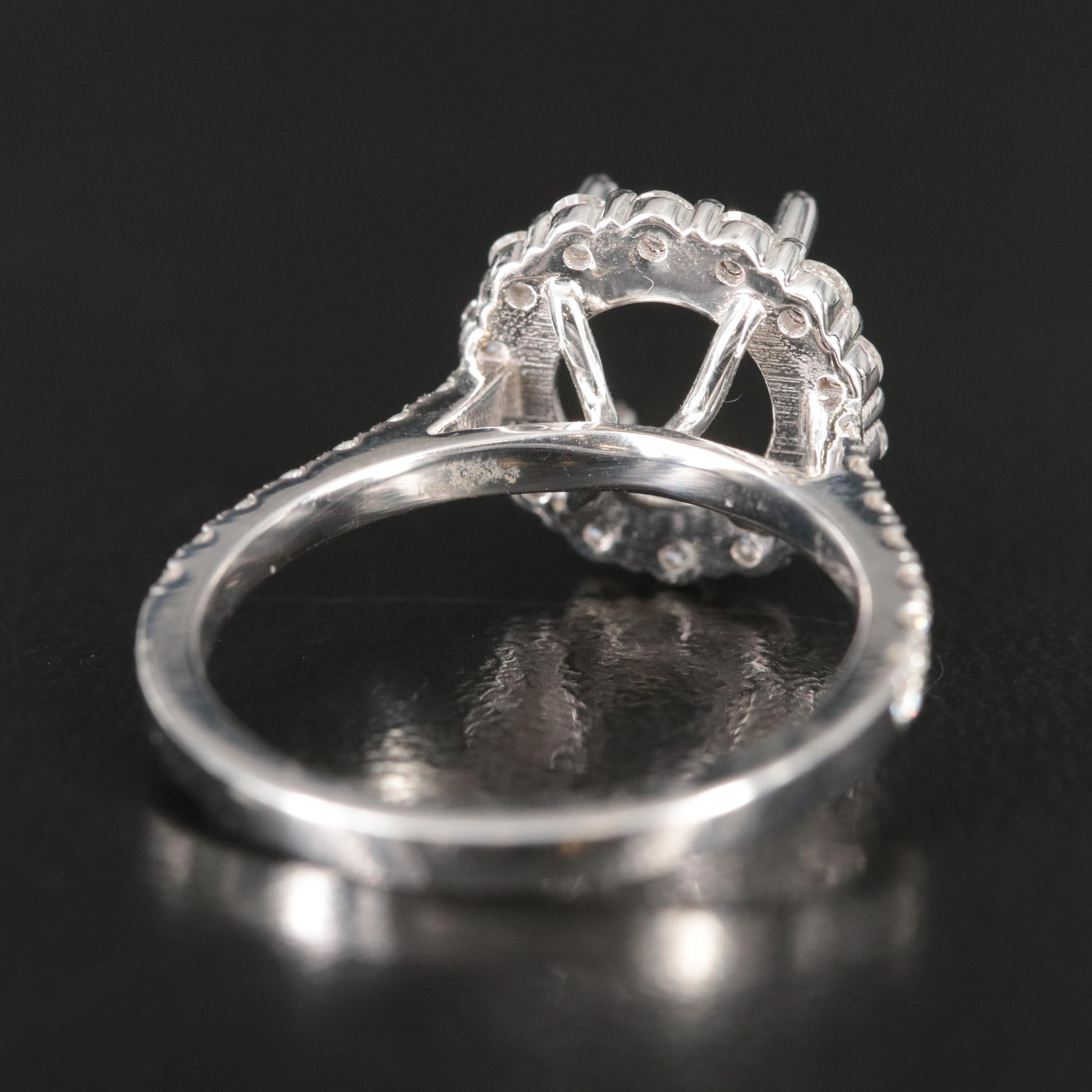 14K 0.71 CTW Diamond Semi Mount Ring