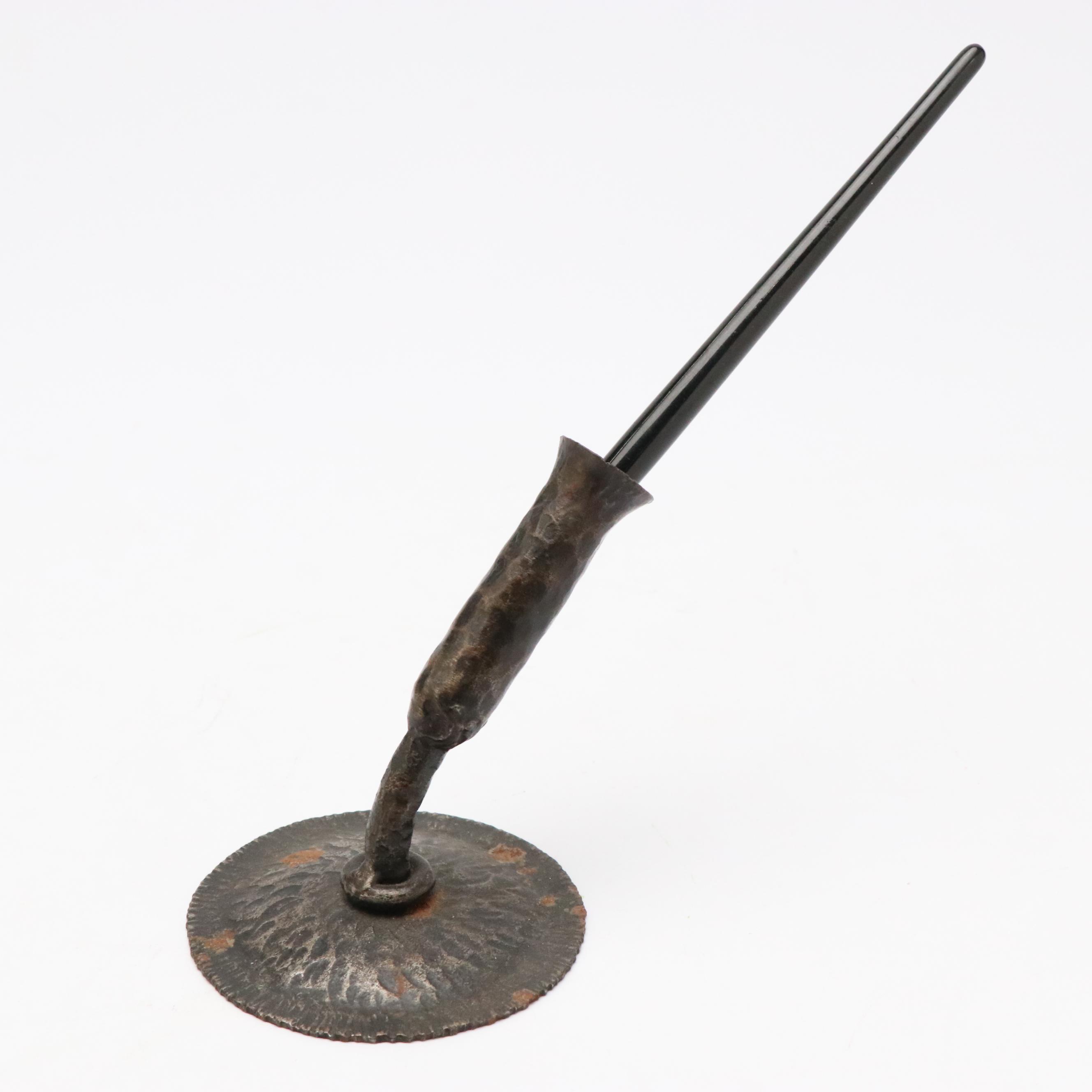 Cherokee Bigmeat Carved Wedding Vase with Beaux Arts Candle Stand