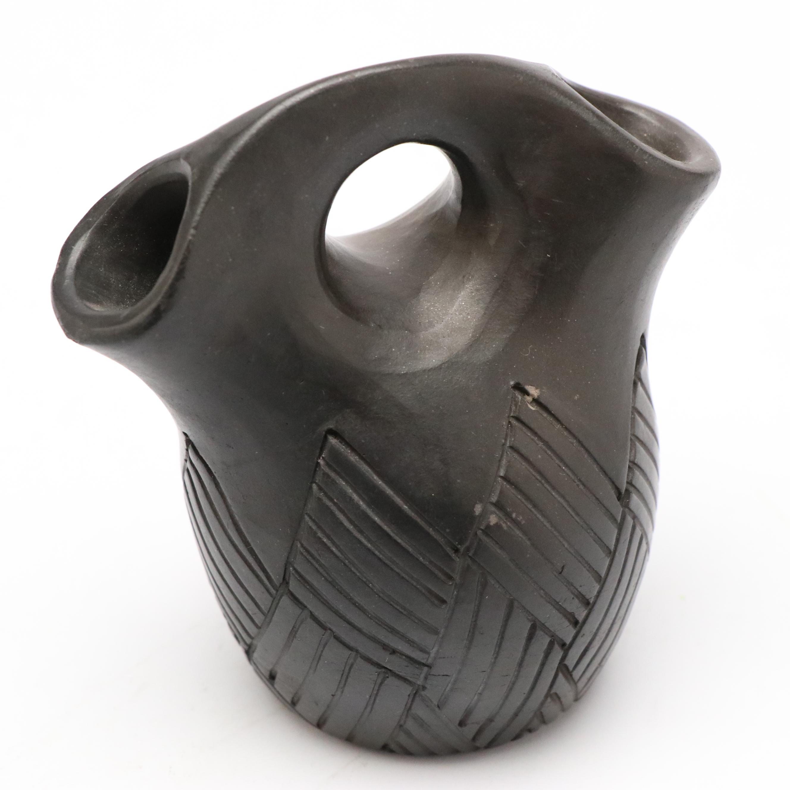 Cherokee Bigmeat Carved Wedding Vase with Beaux Arts Candle Stand