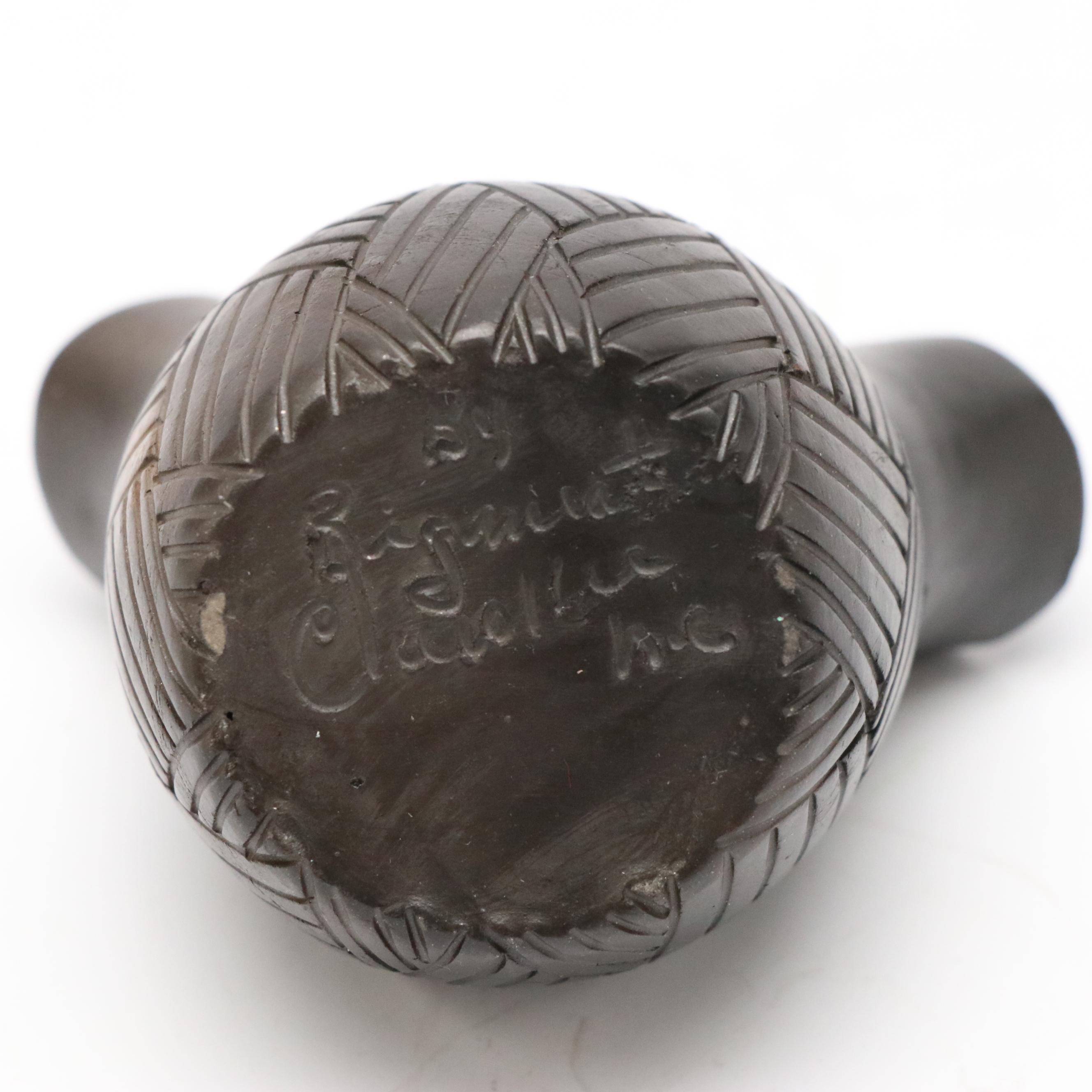 Cherokee Bigmeat Carved Wedding Vase with Beaux Arts Candle Stand