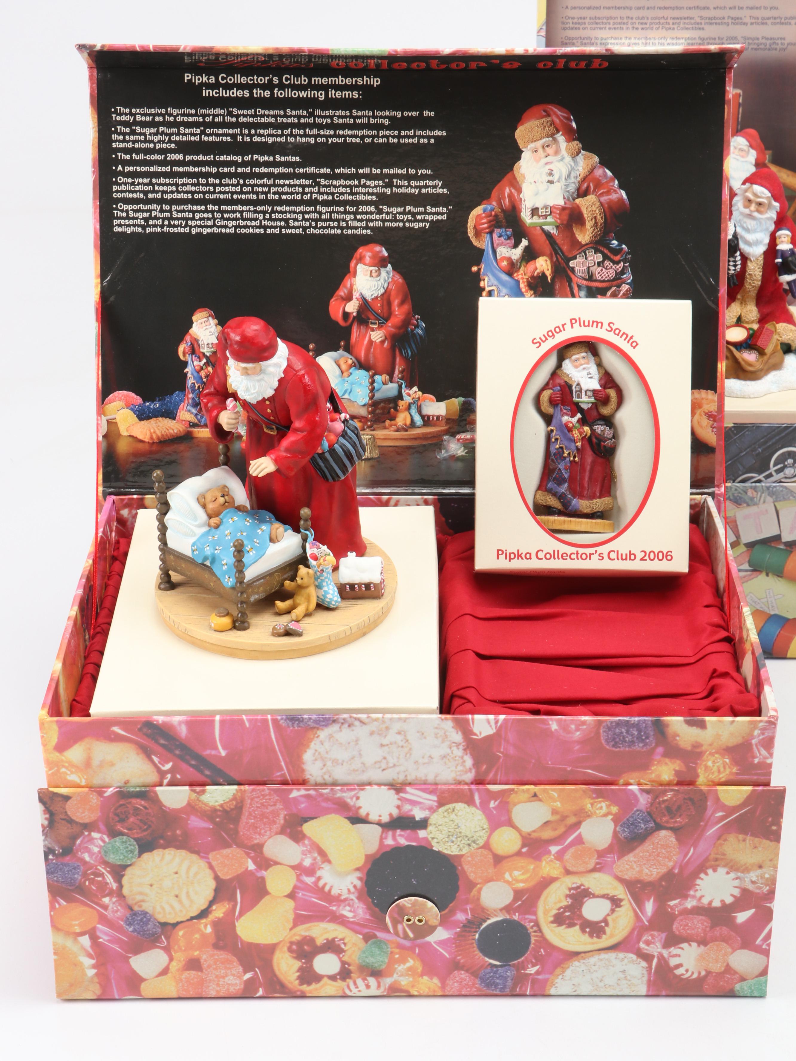 Ltd. Ed. Pipka "Candy Cane Claus" Resin Santa with Collector's Club Kits