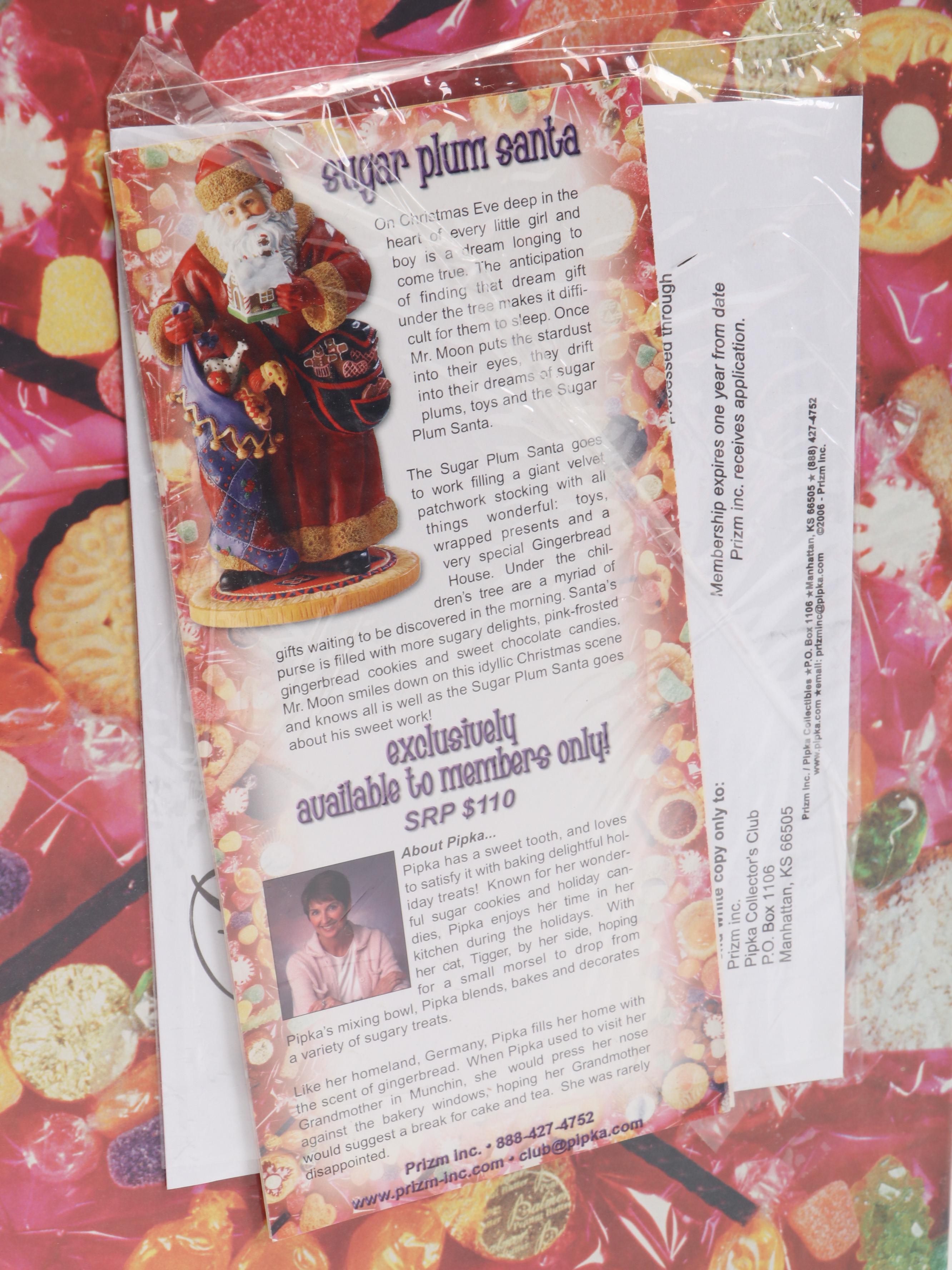 Ltd. Ed. Pipka "Candy Cane Claus" Resin Santa with Collector's Club Kits