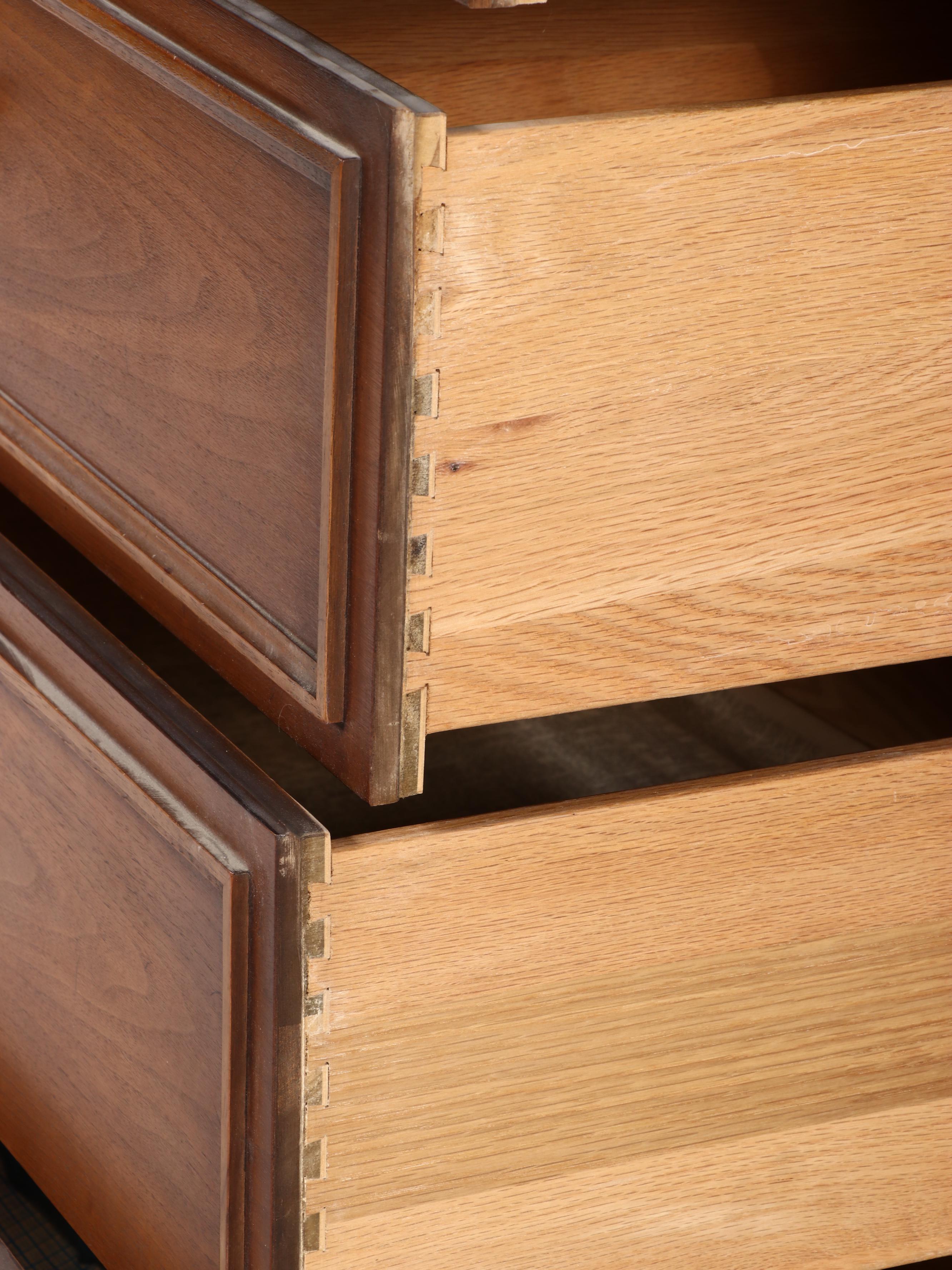 Walnut Five-Drawer Chest, Mid-20th Century
