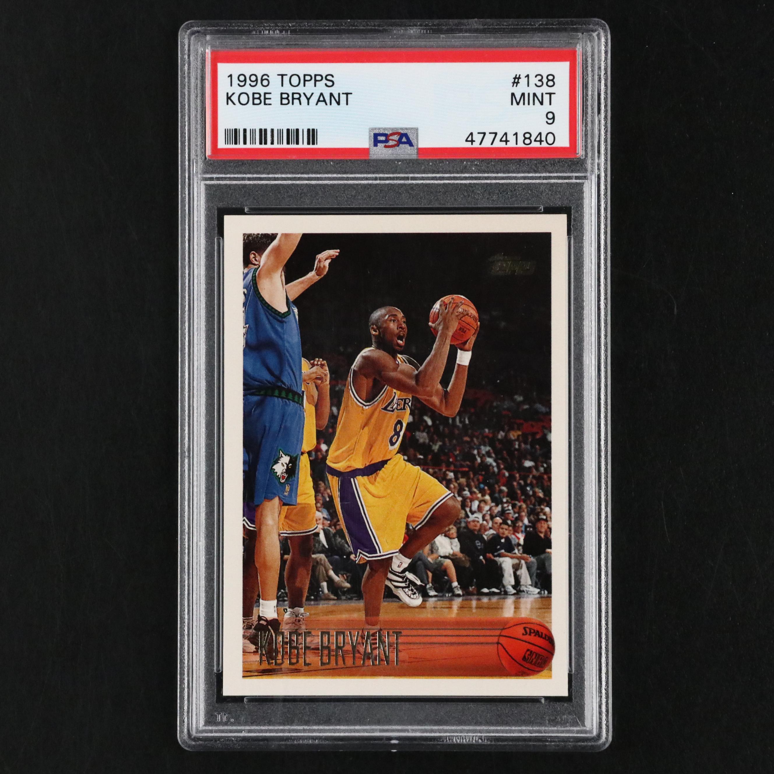 1996 Topps Kobe Bryant Rookie Card #138 Graded PSA 9