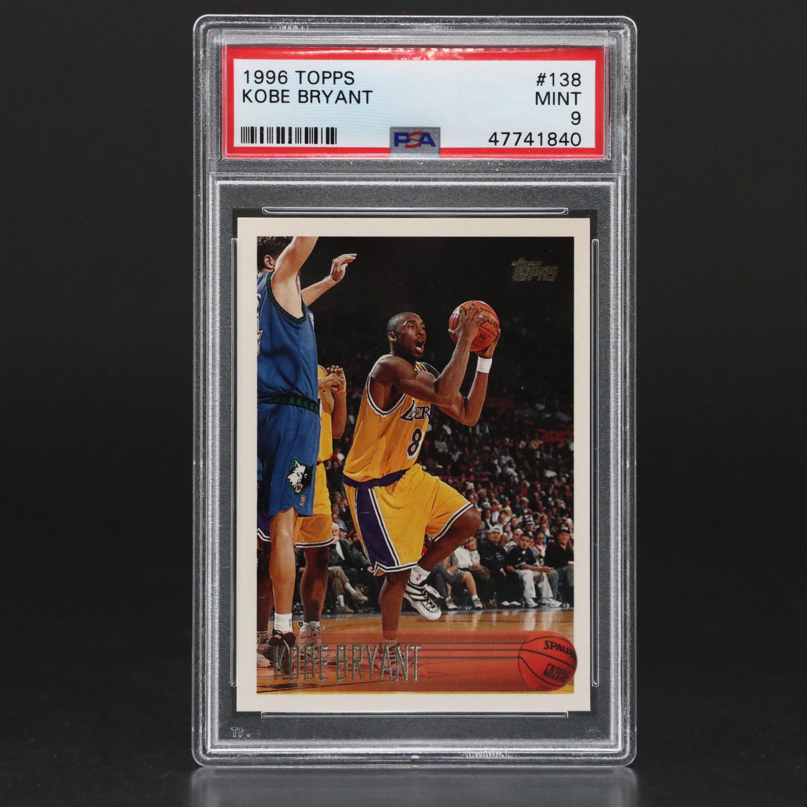 1996 Topps Kobe Bryant Rookie Card #138 Graded PSA 9