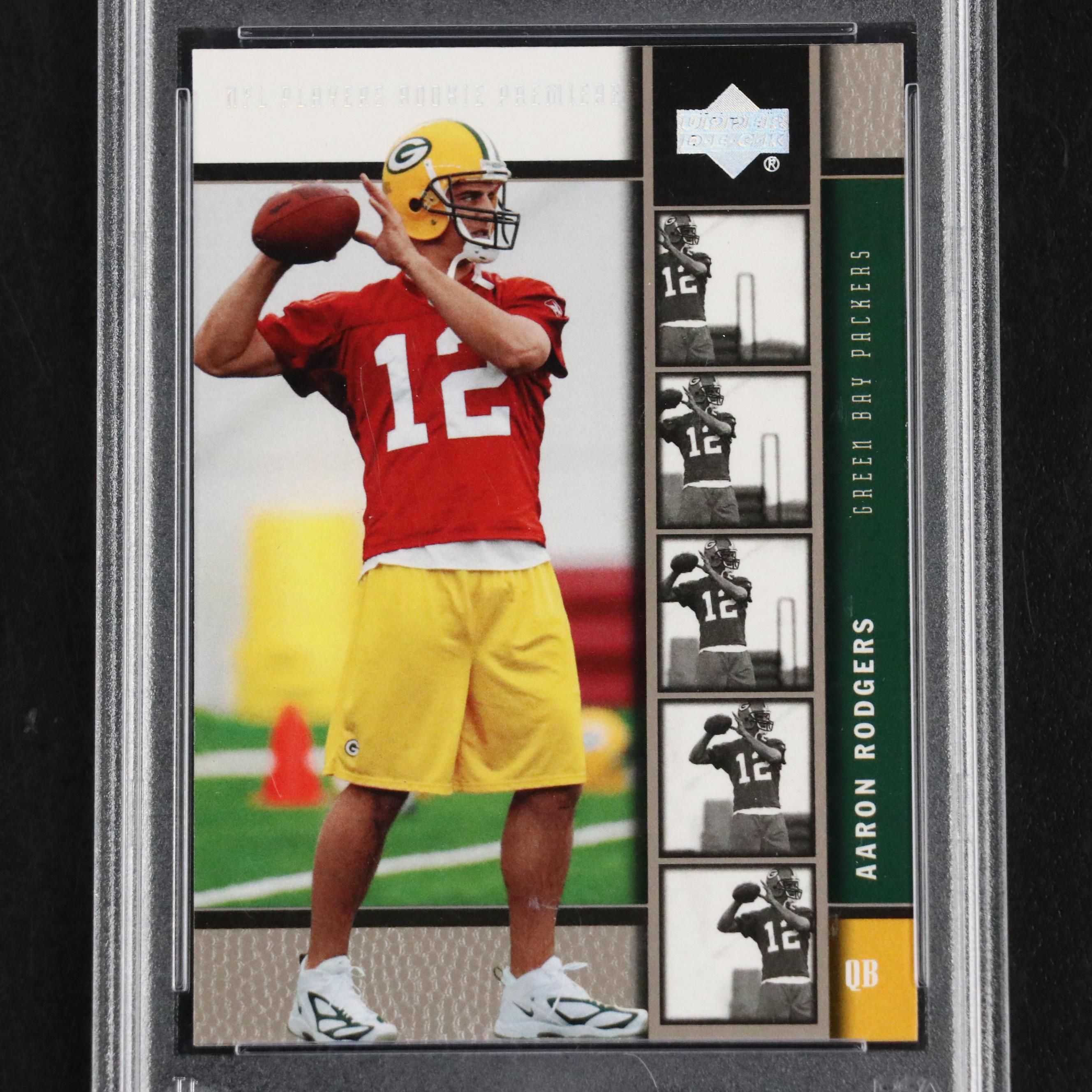 2005 Upper Deck Rookie Premiere Aaron Rodgers Platinum Card #16 Graded PSA 9