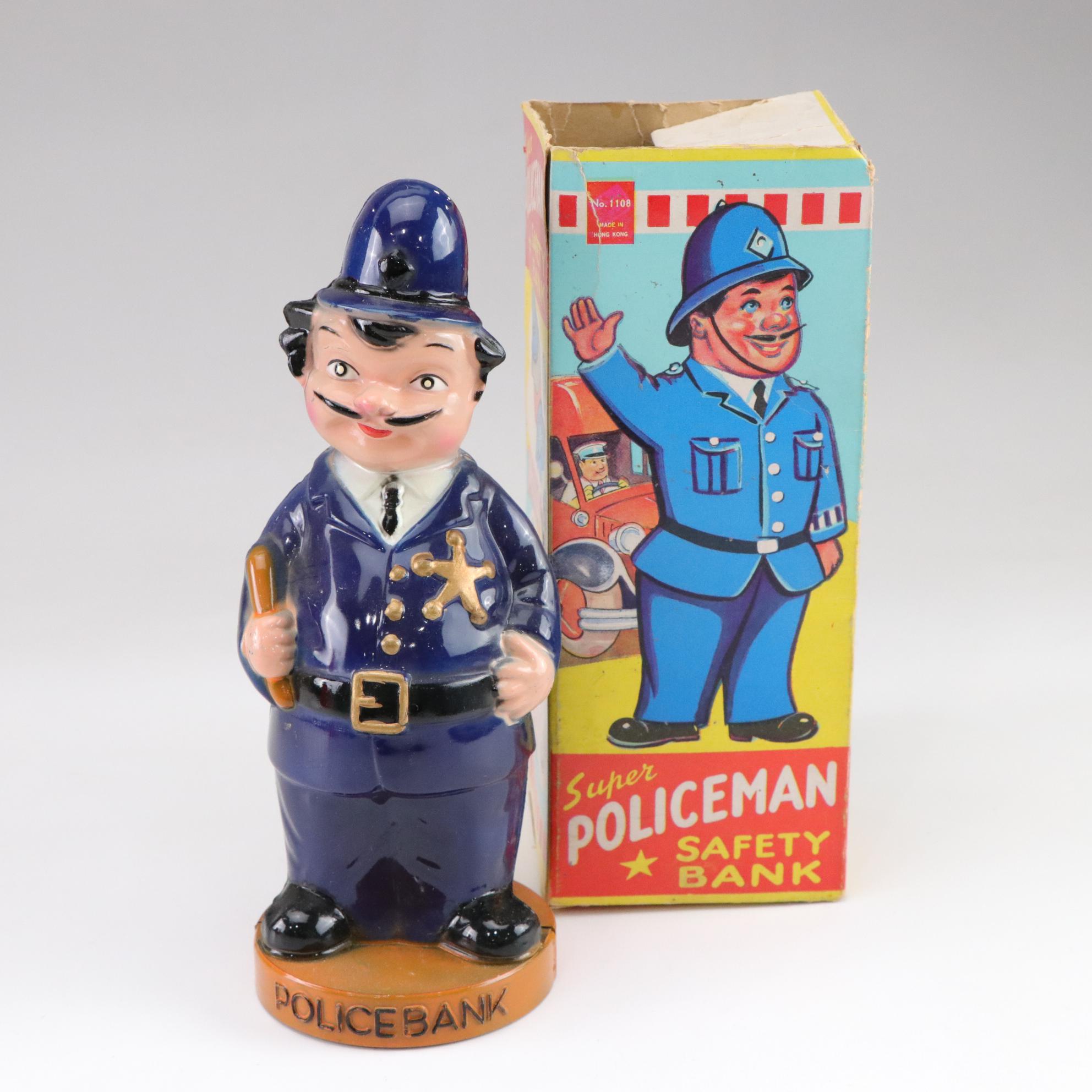 Mid Century "Super Policeman" and Other Coin Banks