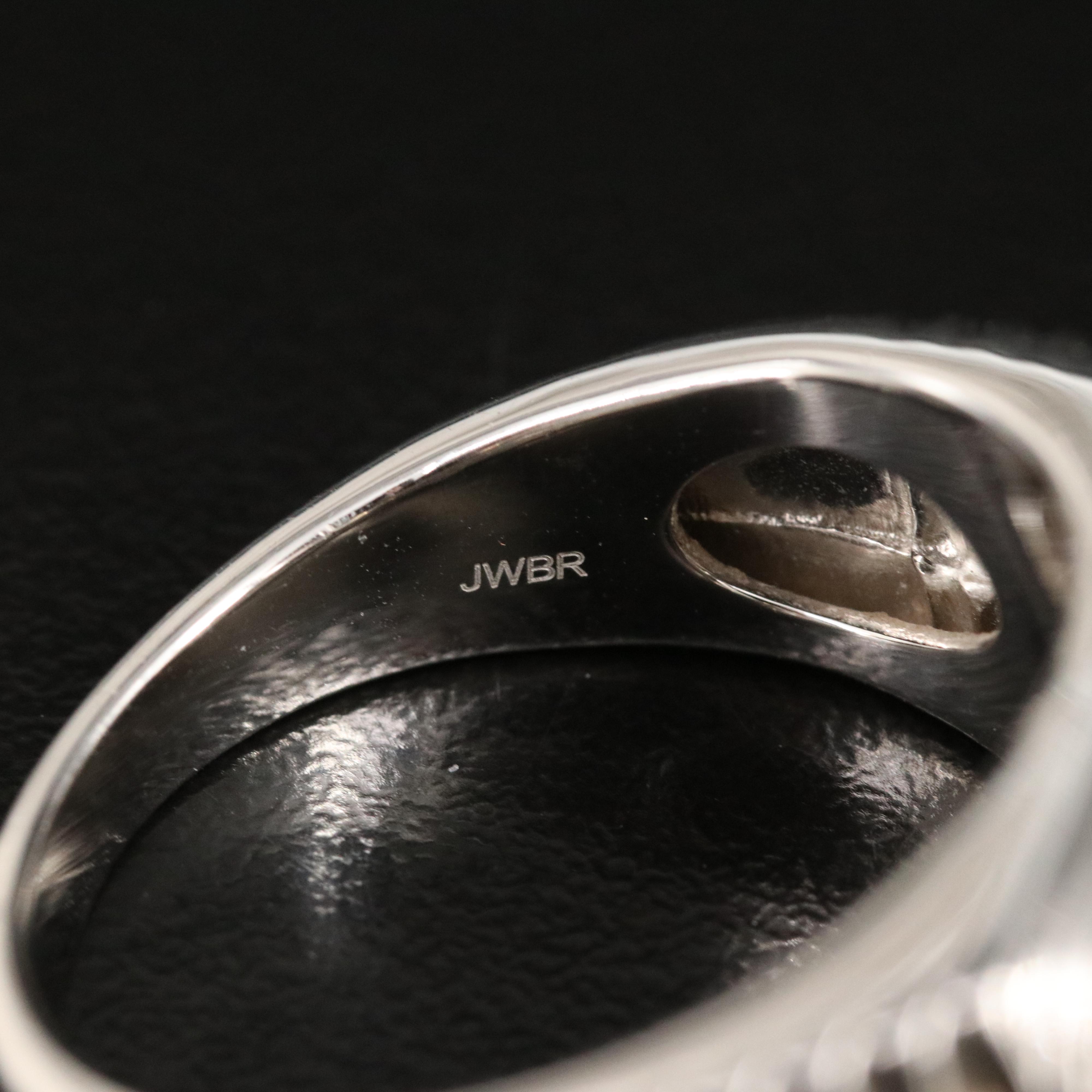 Sterling Diamond Rectangular Ring