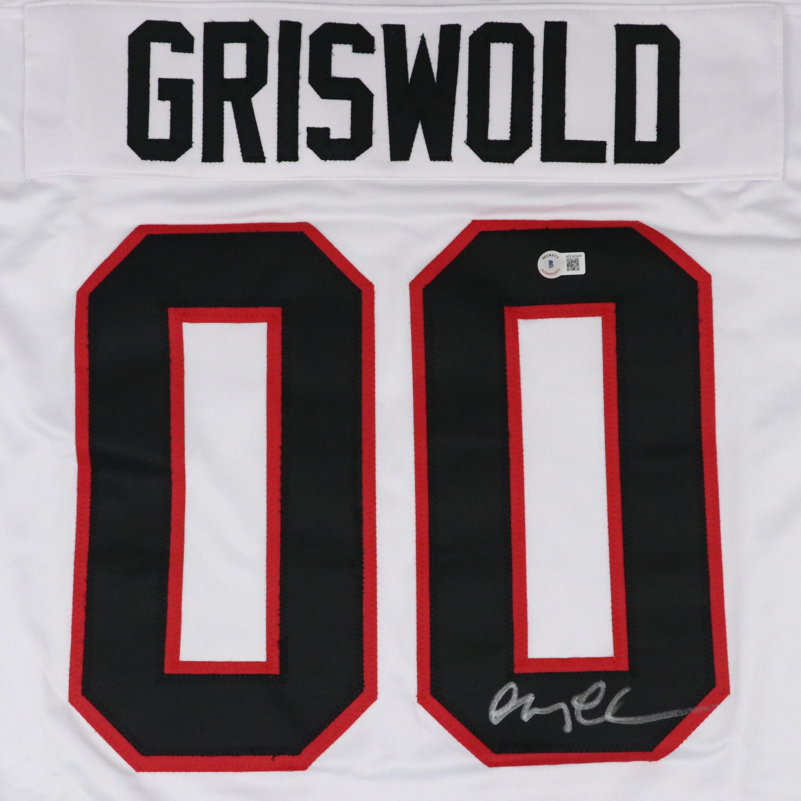 Chevy Chase Signed "Christmas Vacation" Clark Griswold Hockey Jersey, Beckett