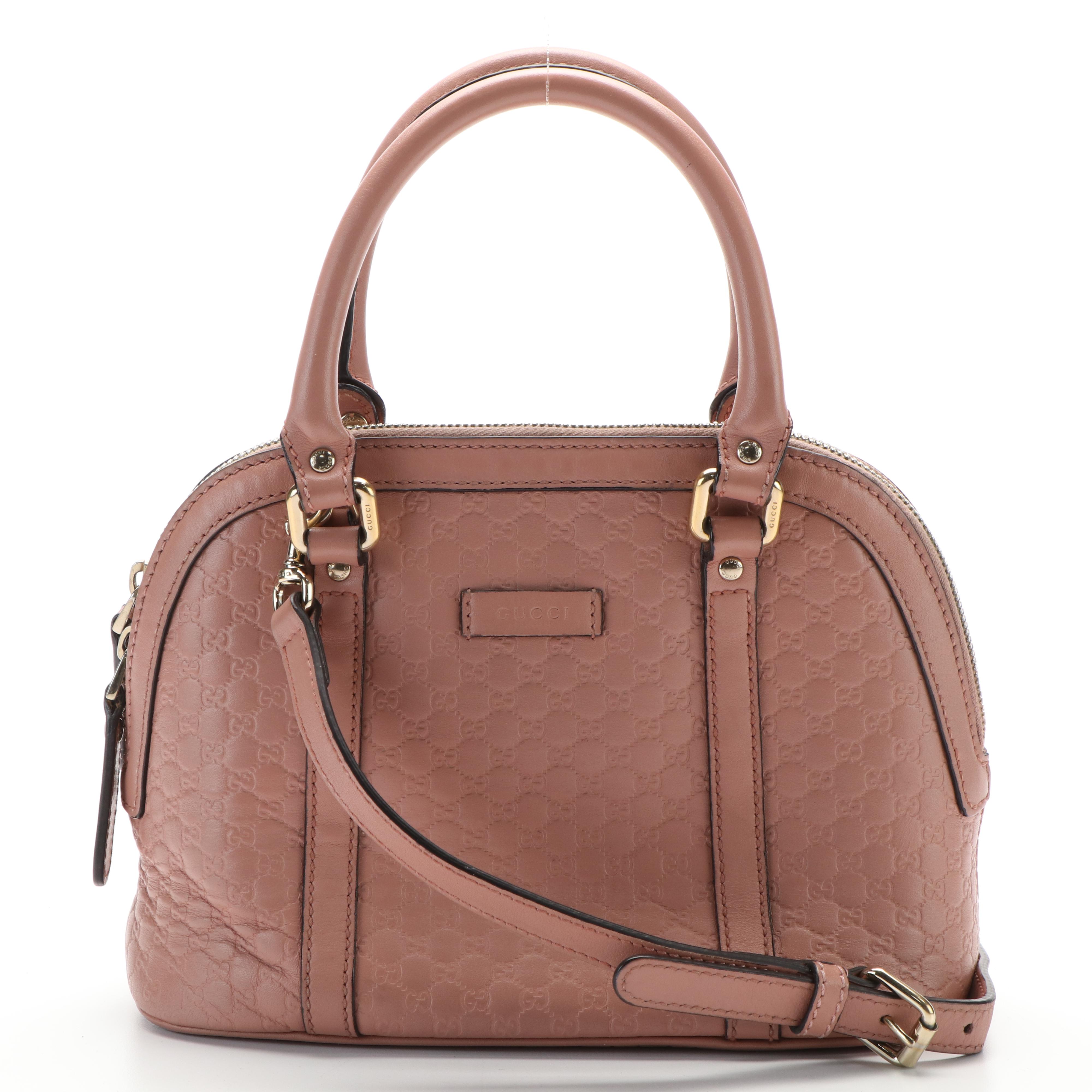 Gucci Mini Dome Bag in Pink Microguccissima Leather