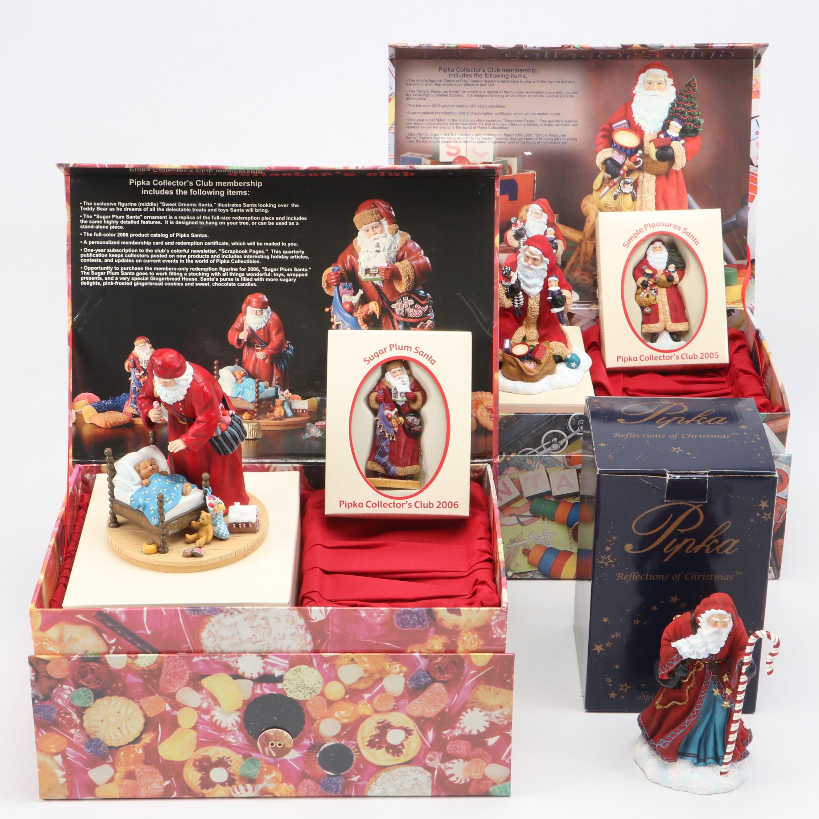 Ltd. Ed. Pipka "Candy Cane Claus" Resin Santa with Collector's Club Kits