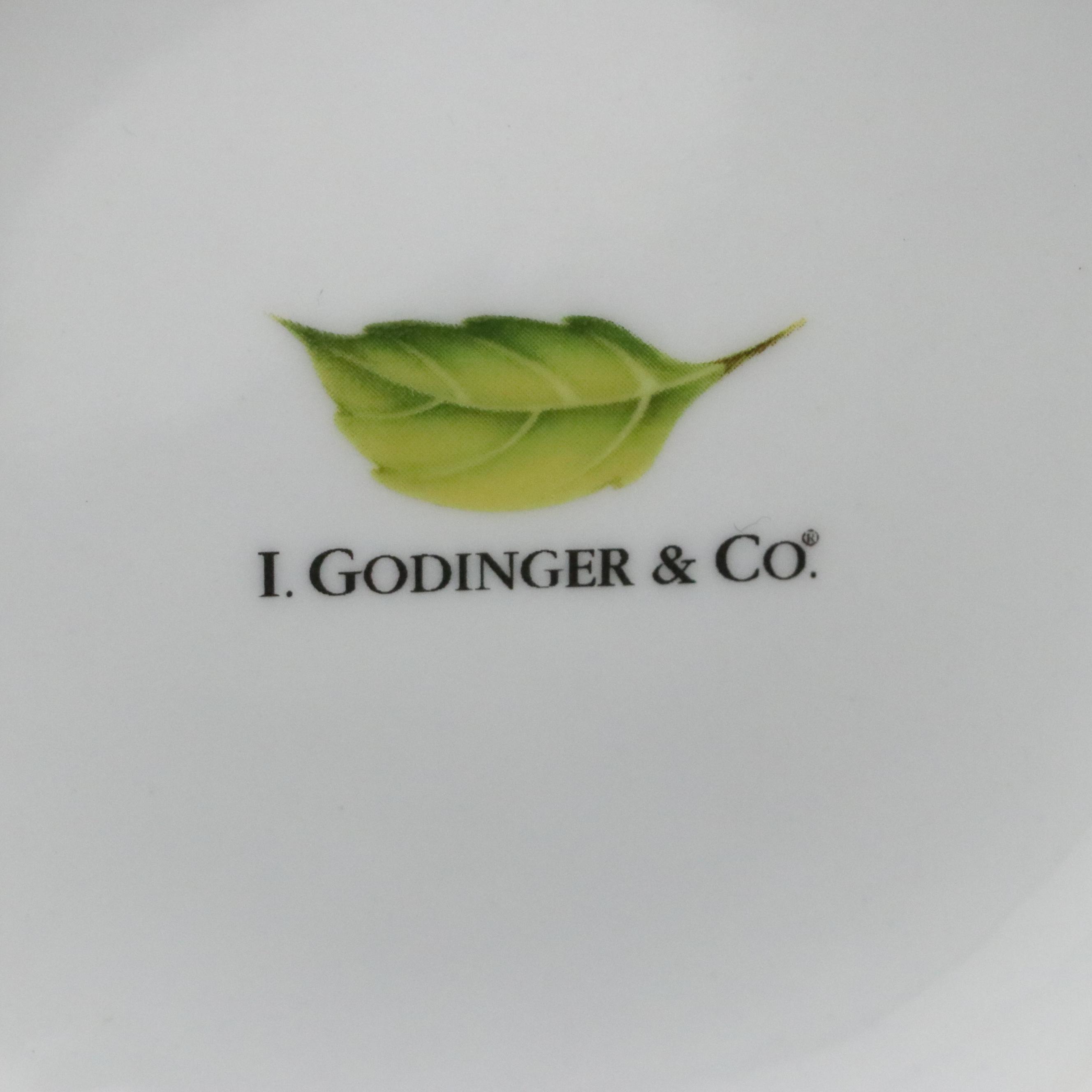 Godinger "Jardin" Porcelain Pitcher and Large Sandwich Tray