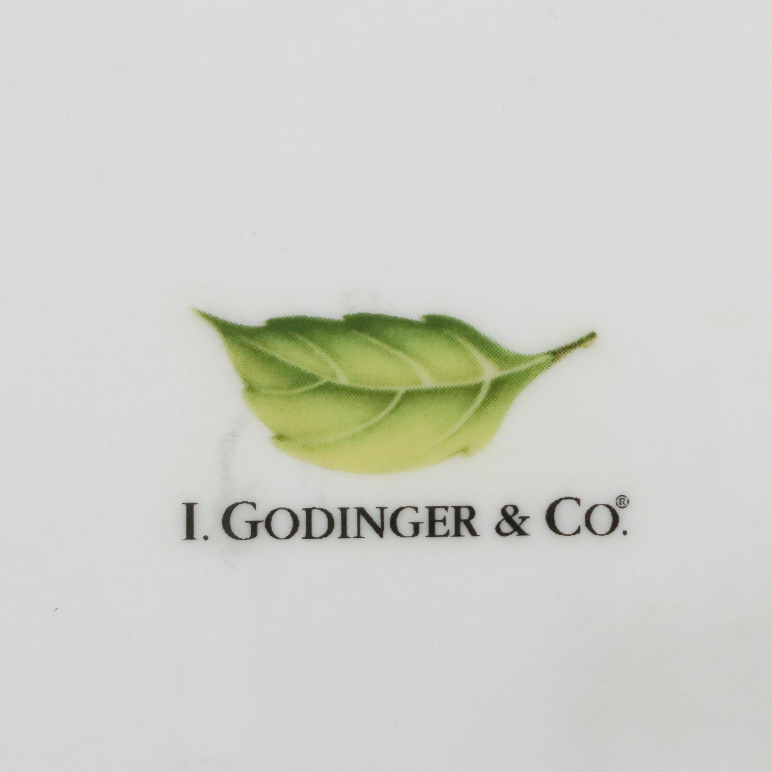 Godinger "Jardin" Porcelain Pitcher and Large Sandwich Tray