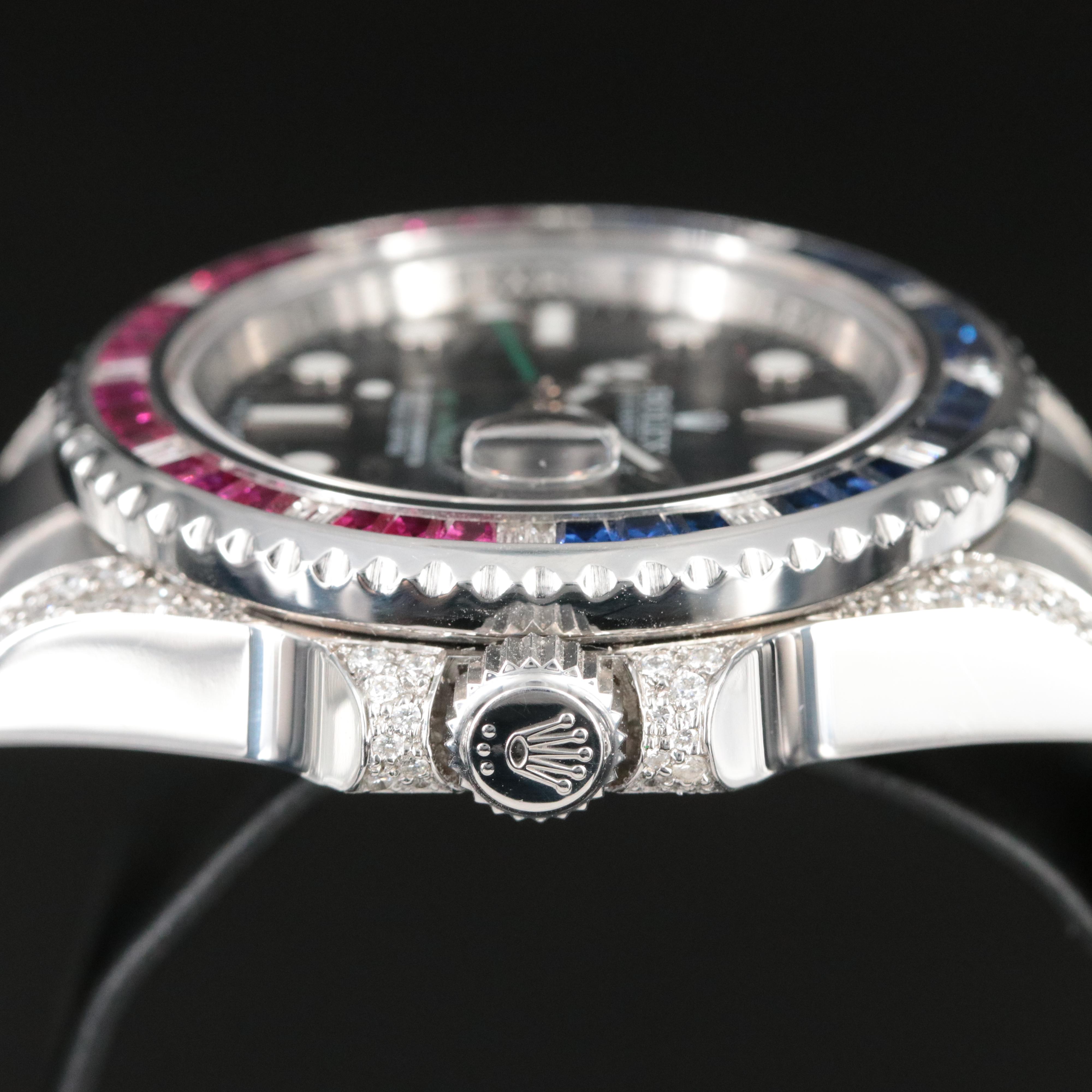 Rolex GMT Master II Custom 1.95 CTW Diamond, Ruby and Sapphire Watch