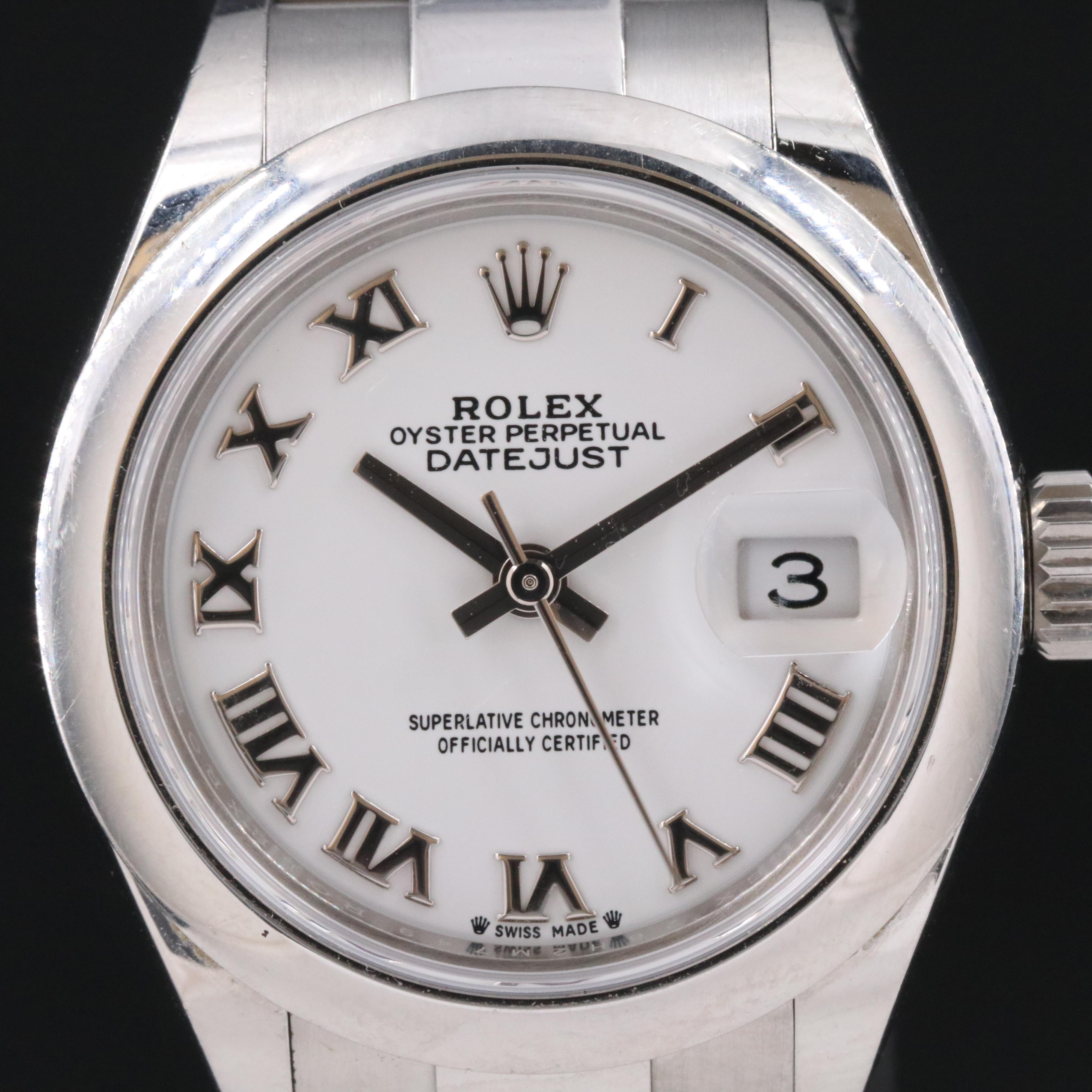 Rolex Datejust White Roman Dial Watch