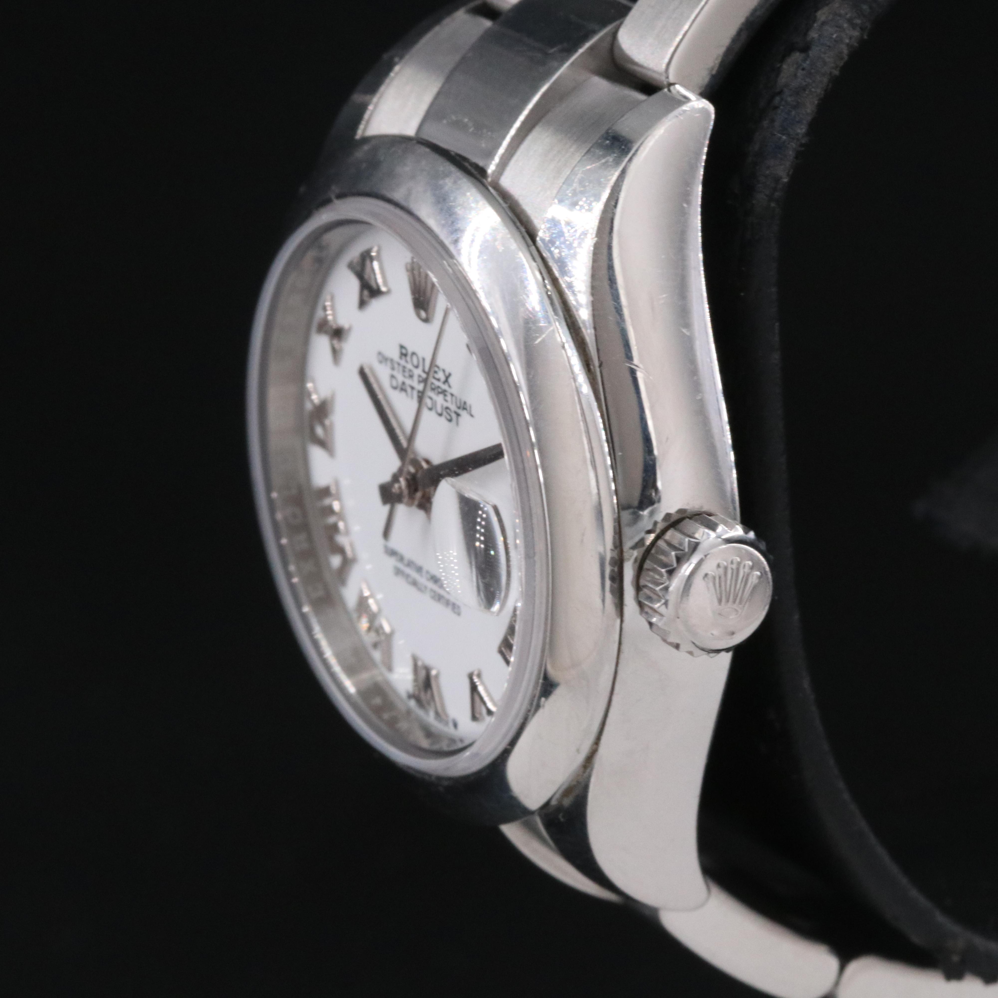 Rolex Datejust White Roman Dial Watch