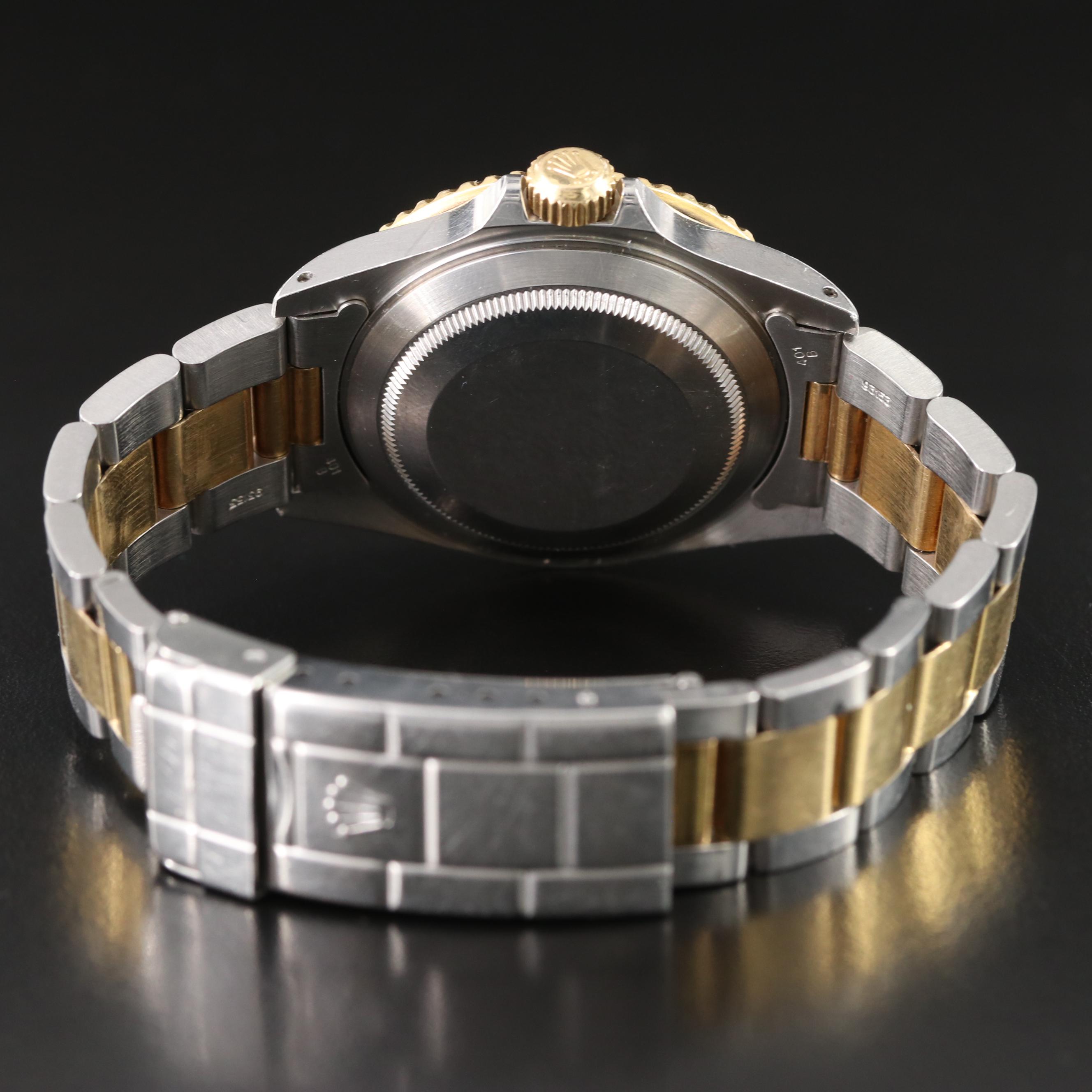 1991 Rolex Two-Tone Black Dial Submariner Watch