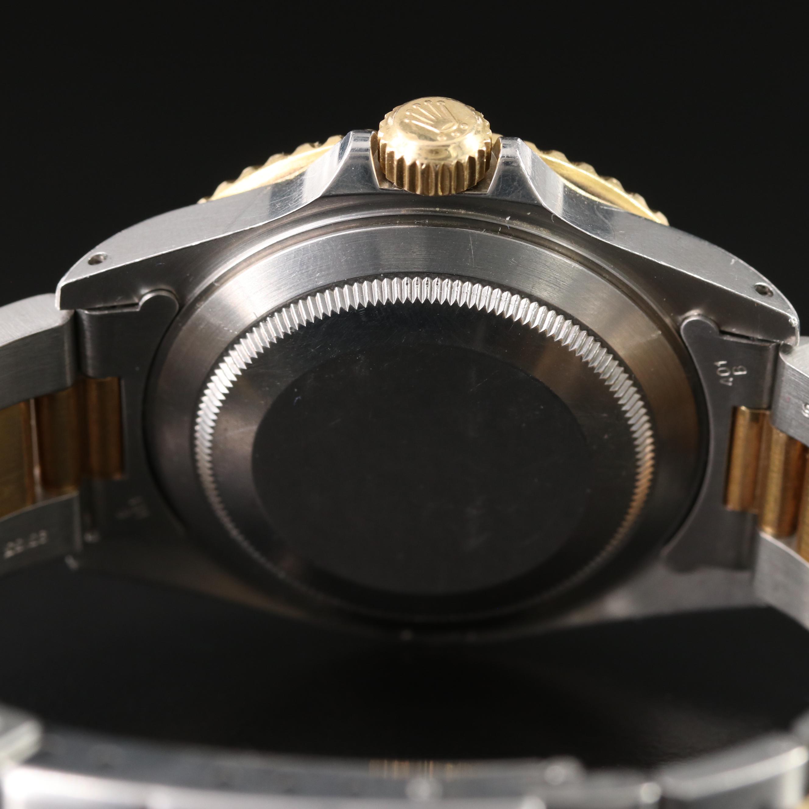 1991 Rolex Two-Tone Black Dial Submariner Watch