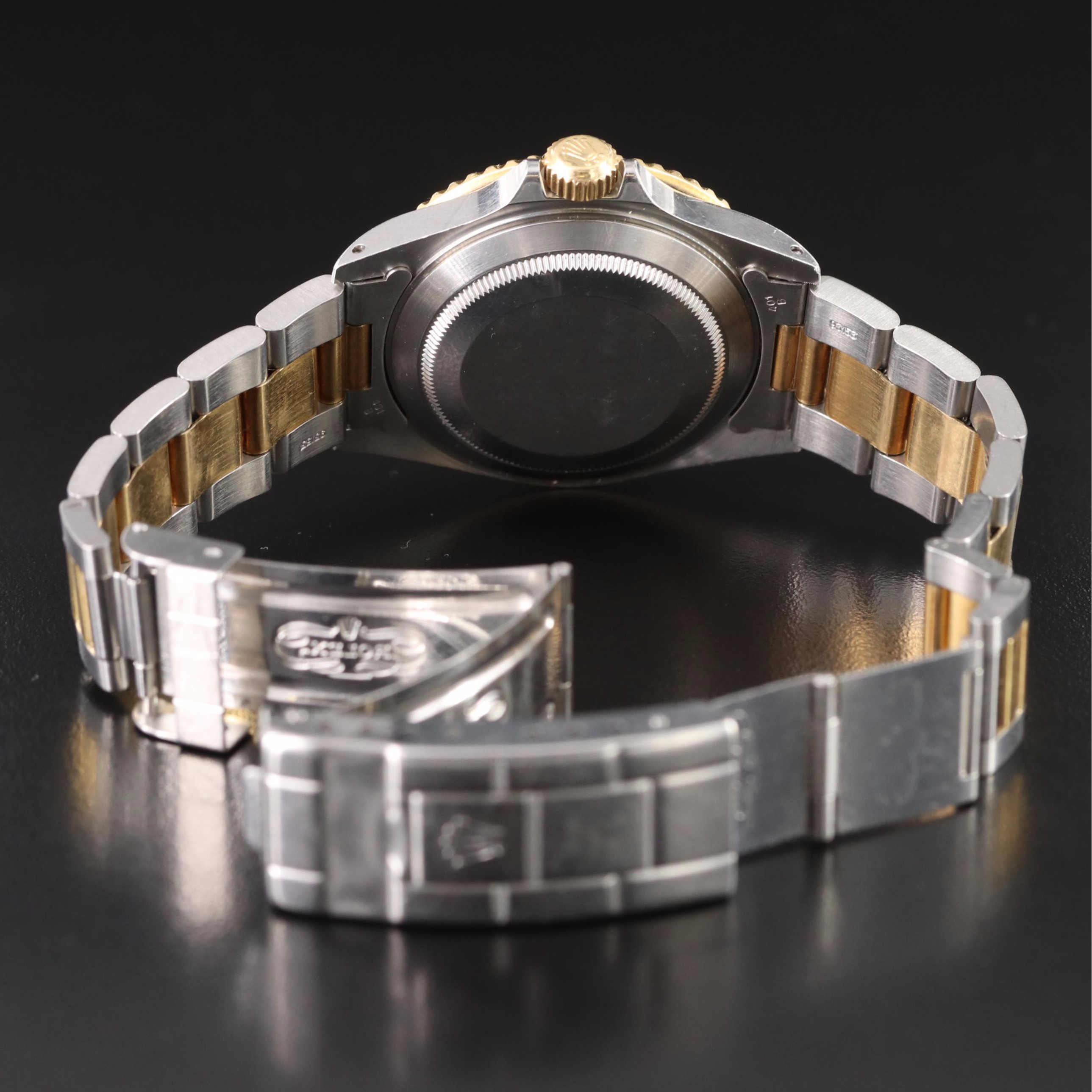 1991 Rolex Two-Tone Black Dial Submariner Watch