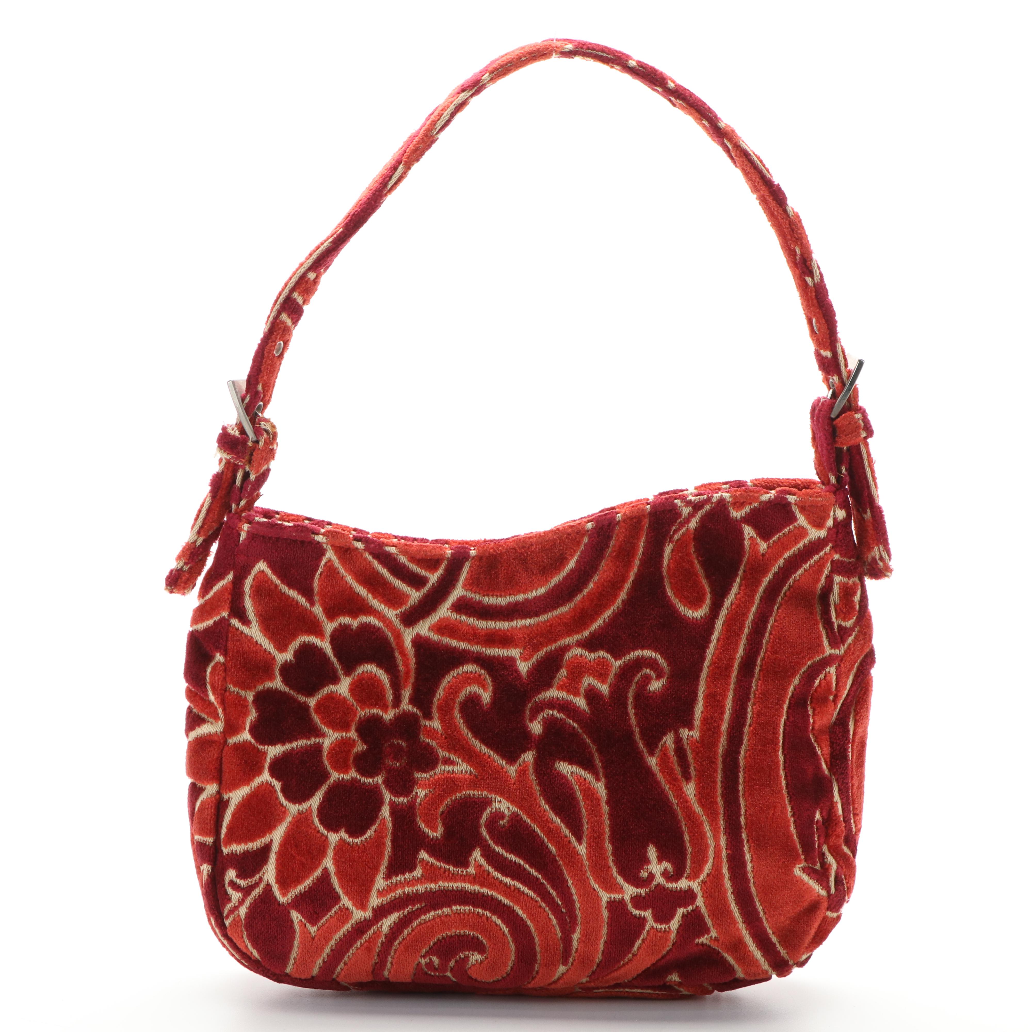 ETRO Paisley Shoulder Bag in Cut Velvet