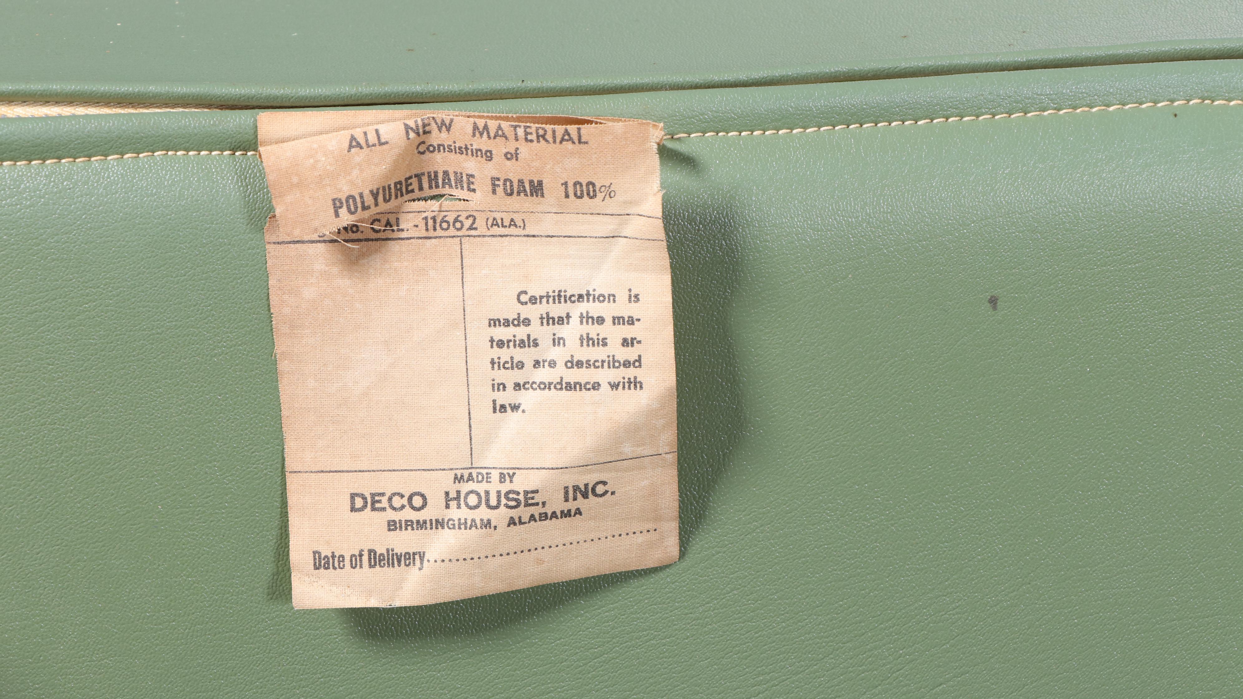 Deco House Mid Century Modern Vinyl and Walnut Daybed Sofa