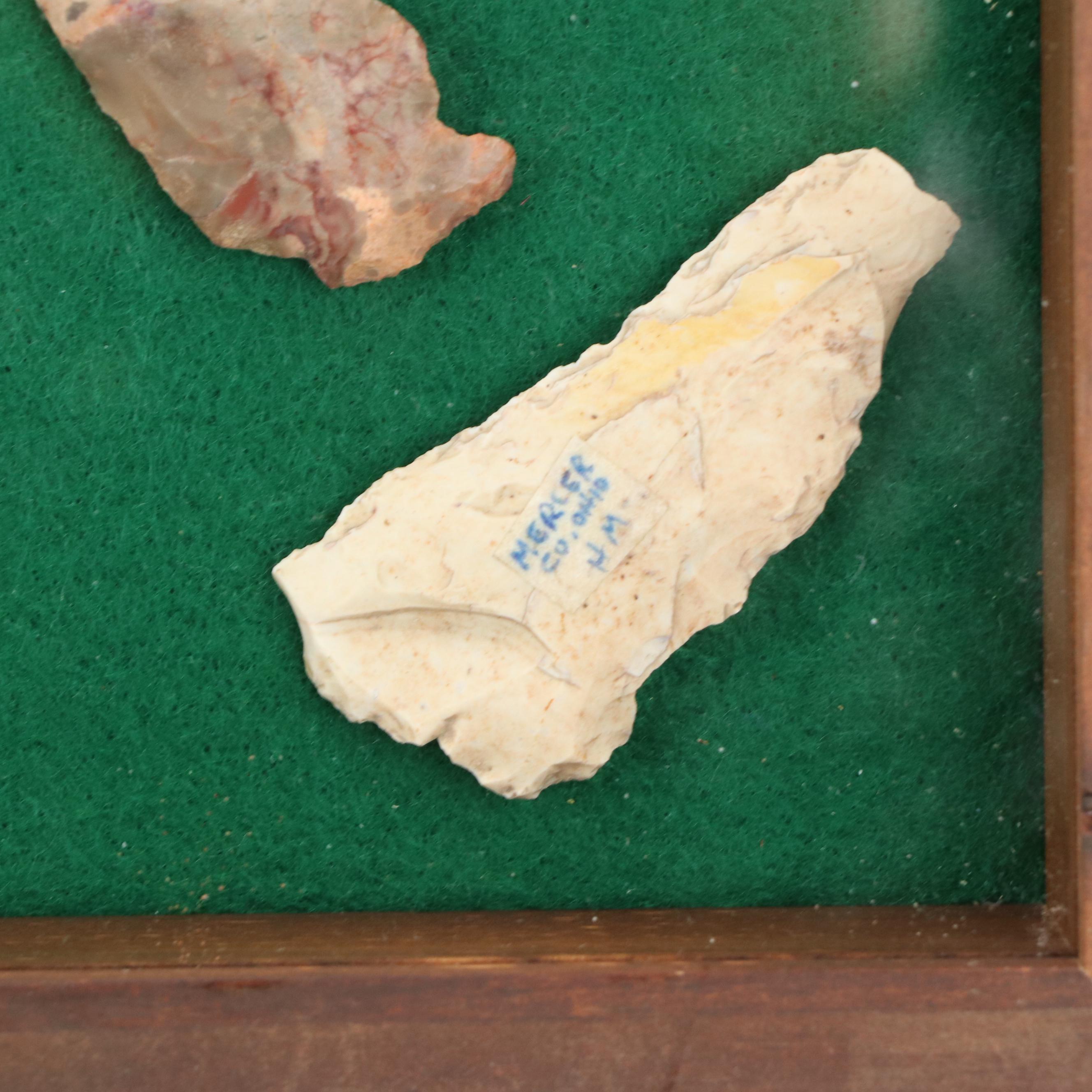 Knapped Flint, Chert, Obsidian and Jasper Arrowheads and More in Case