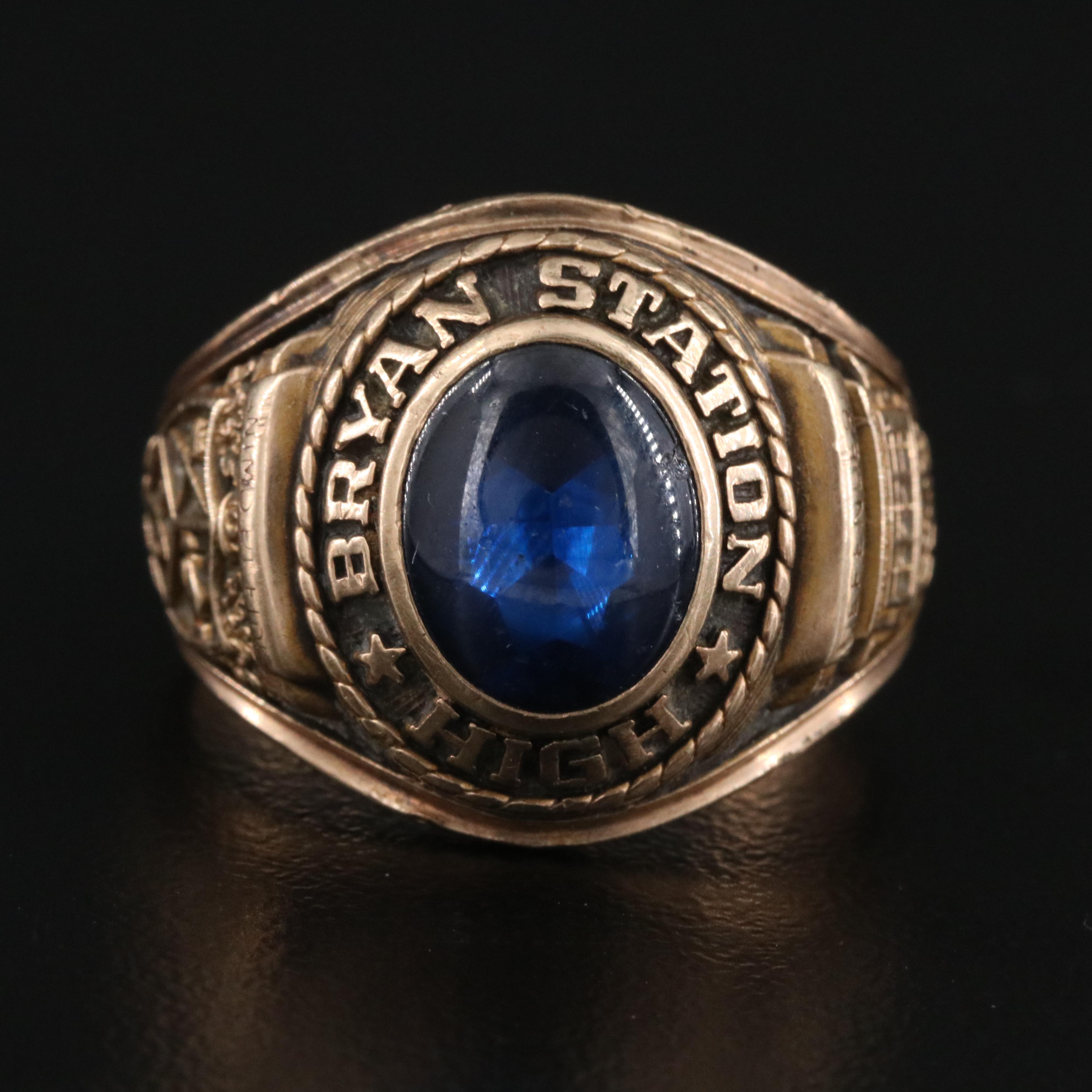 Vintage 10K Sapphire Class Ring