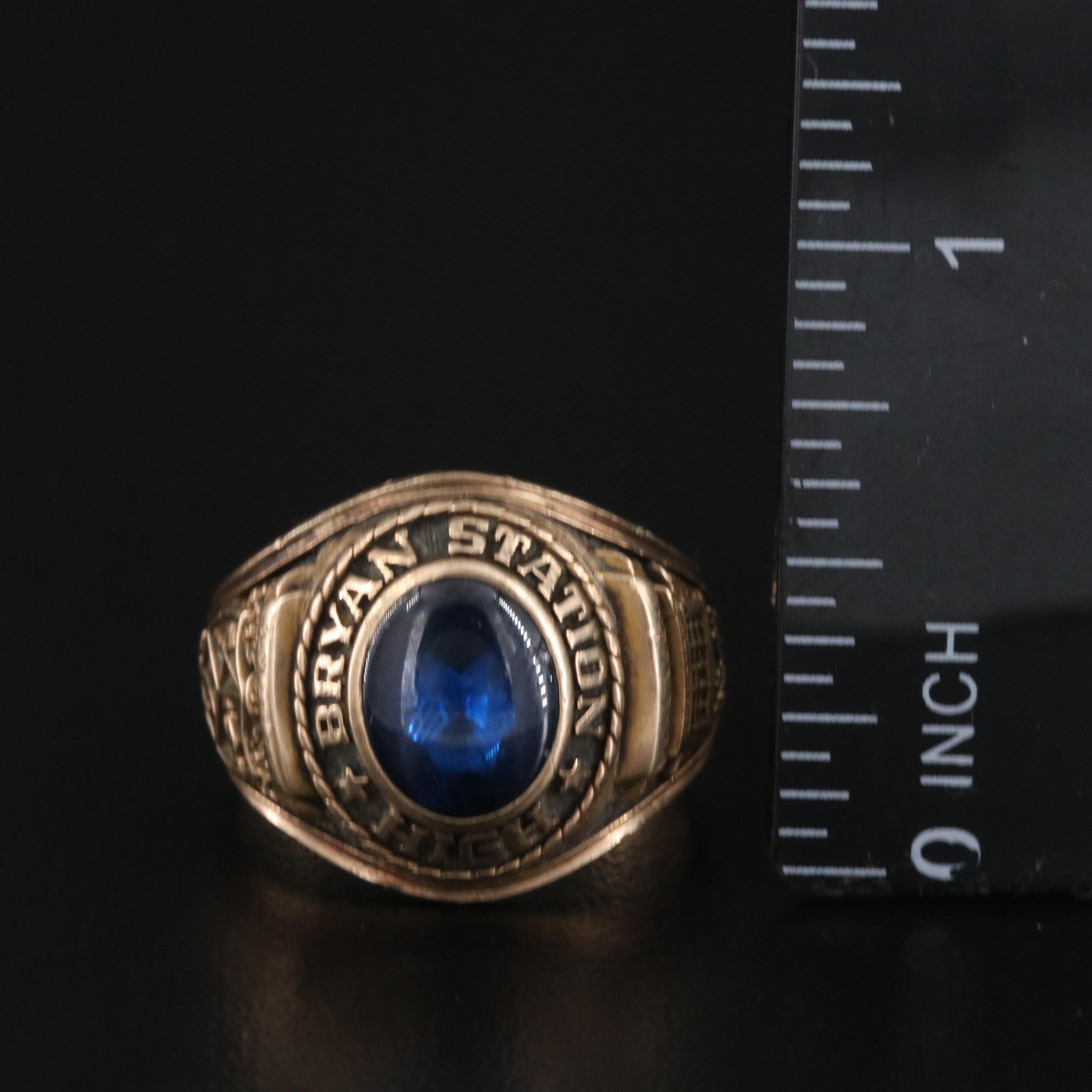 Vintage 10K Sapphire Class Ring