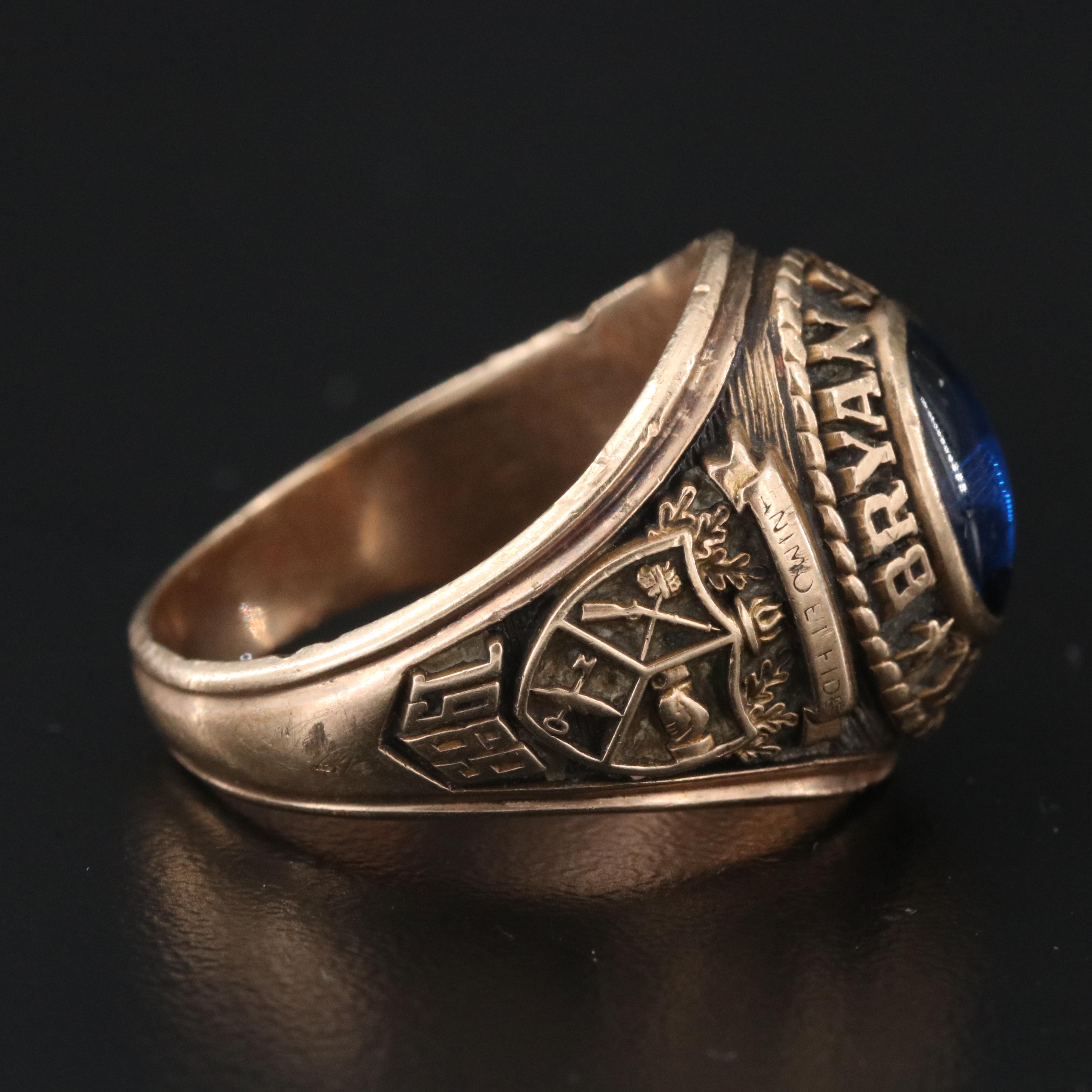 Vintage 10K Sapphire Class Ring