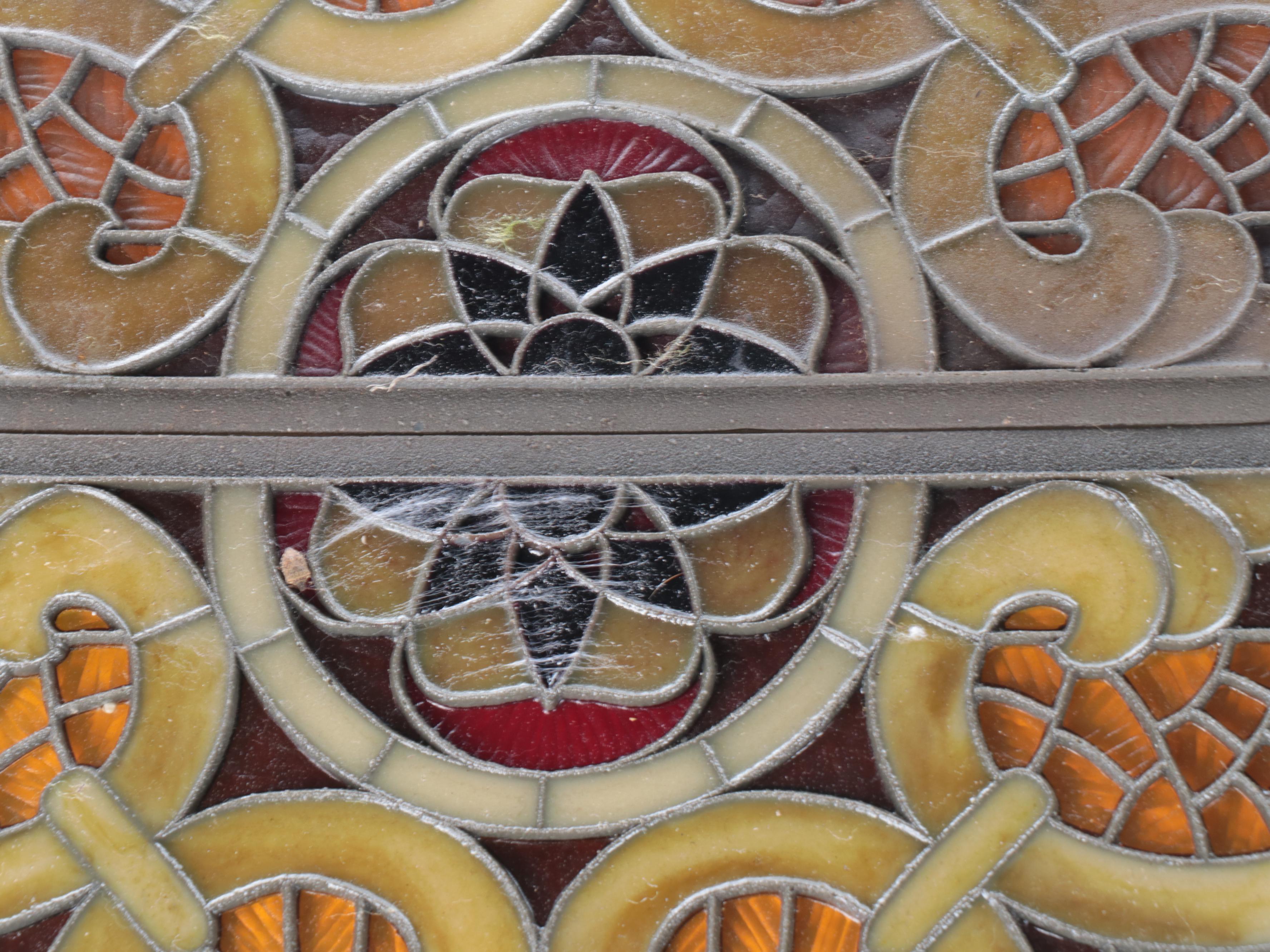 Faux Stained Glass Plastic Panels with Quadrefoil Motif