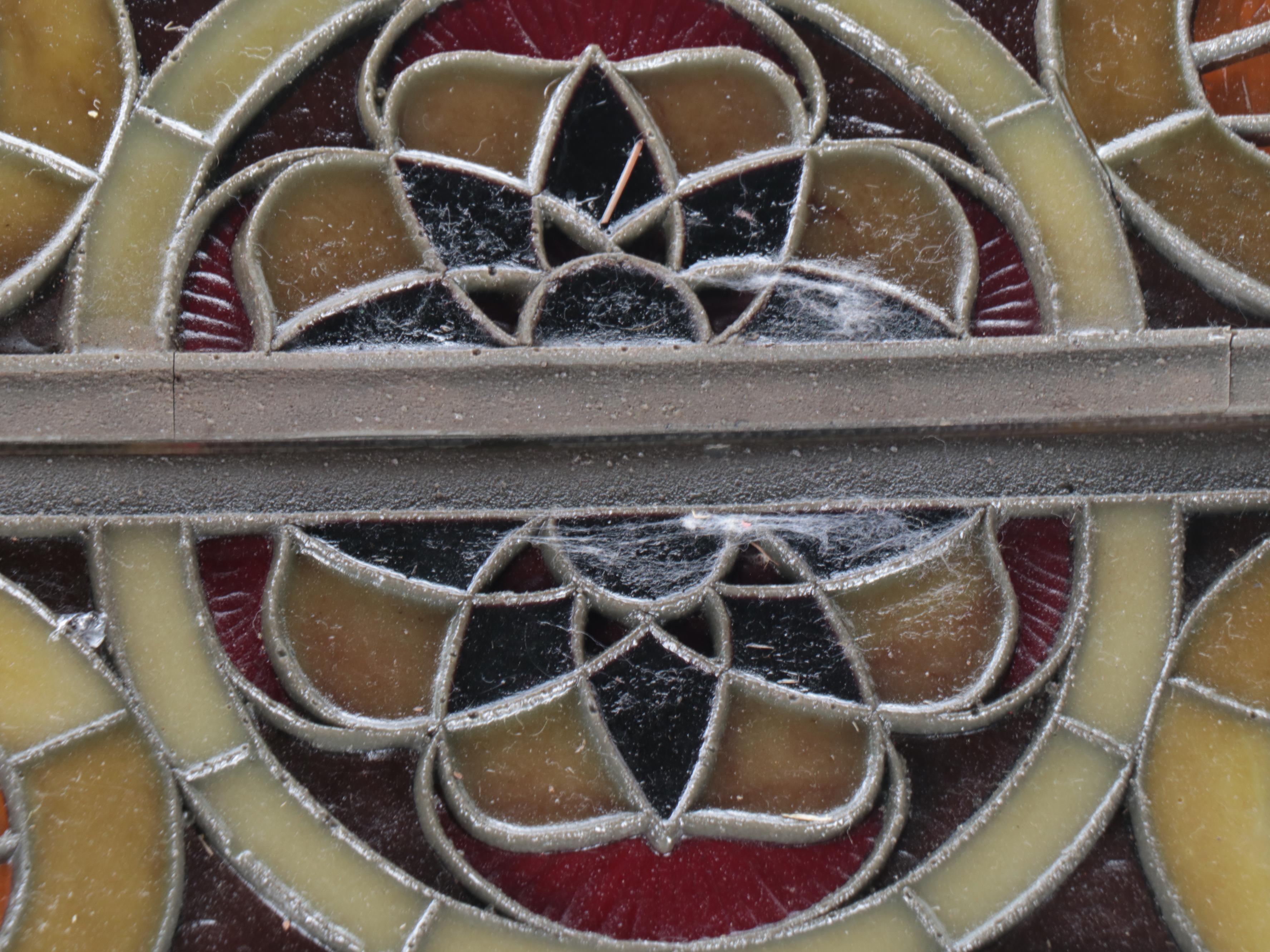 Faux Stained Glass Plastic Panels with Quadrefoil Motif