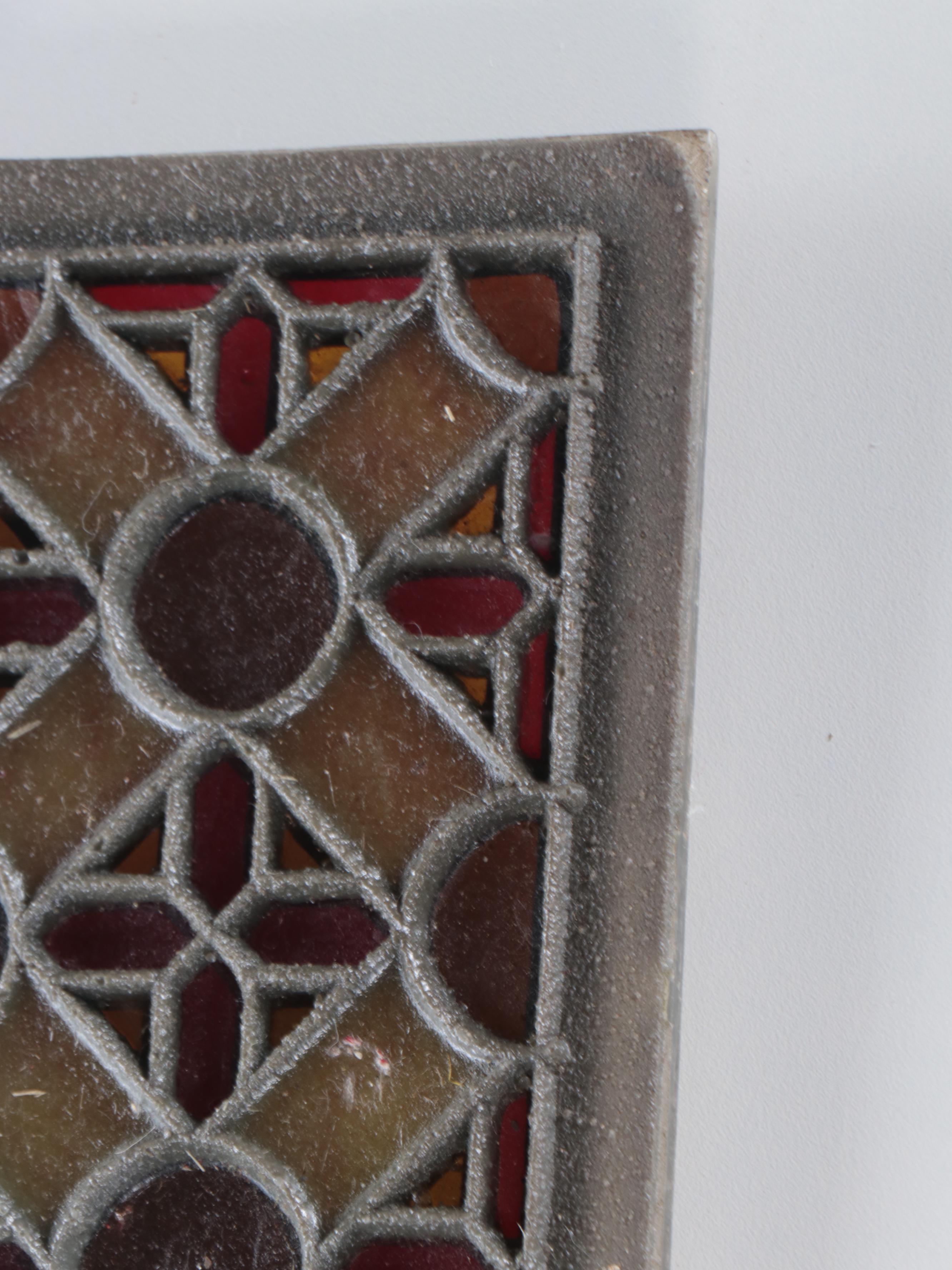 Faux Stained Glass Plastic Panels with Quadrefoil Motif