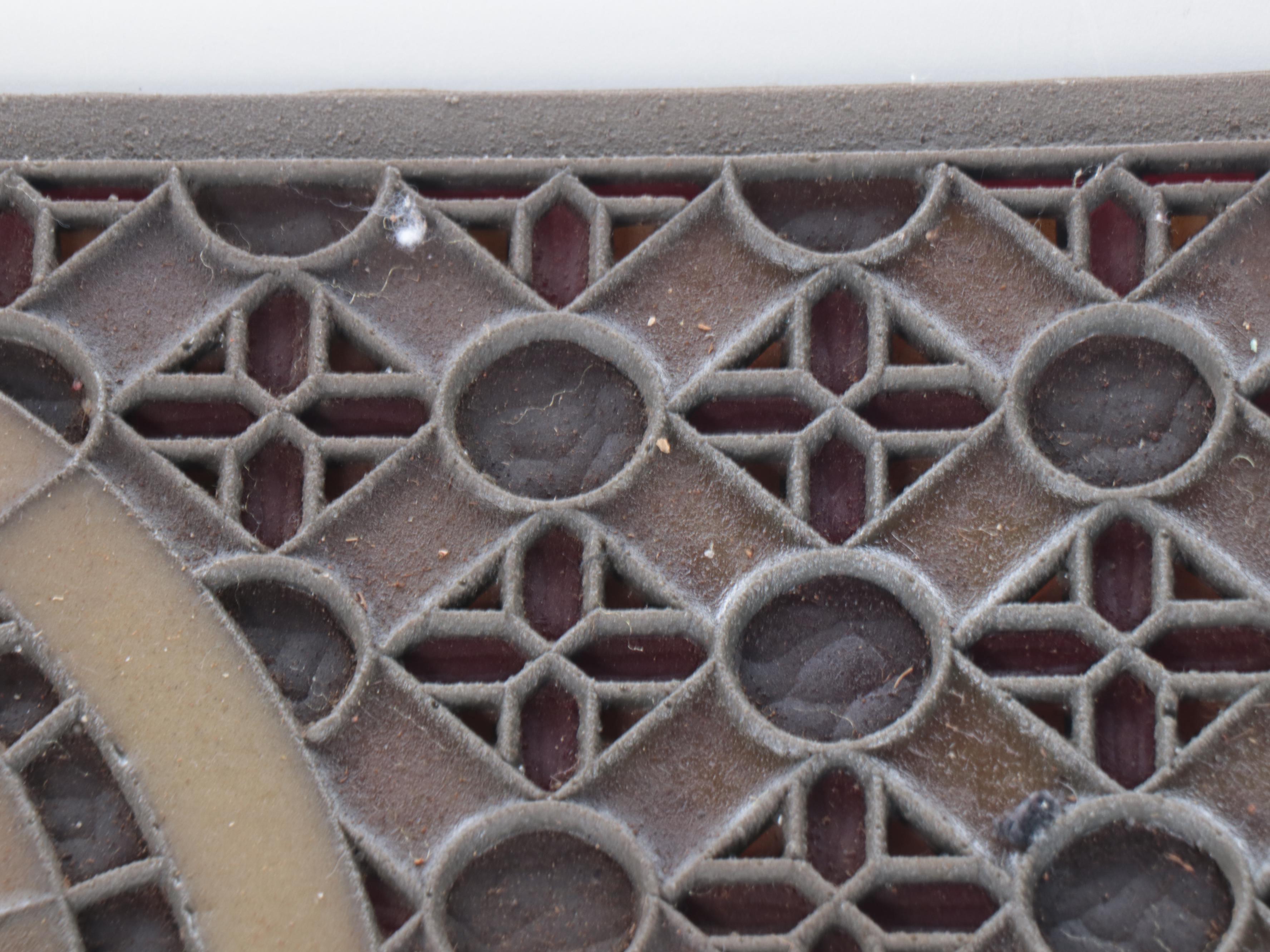 Faux Stained Glass Plastic Panels with Quadrefoil Motif