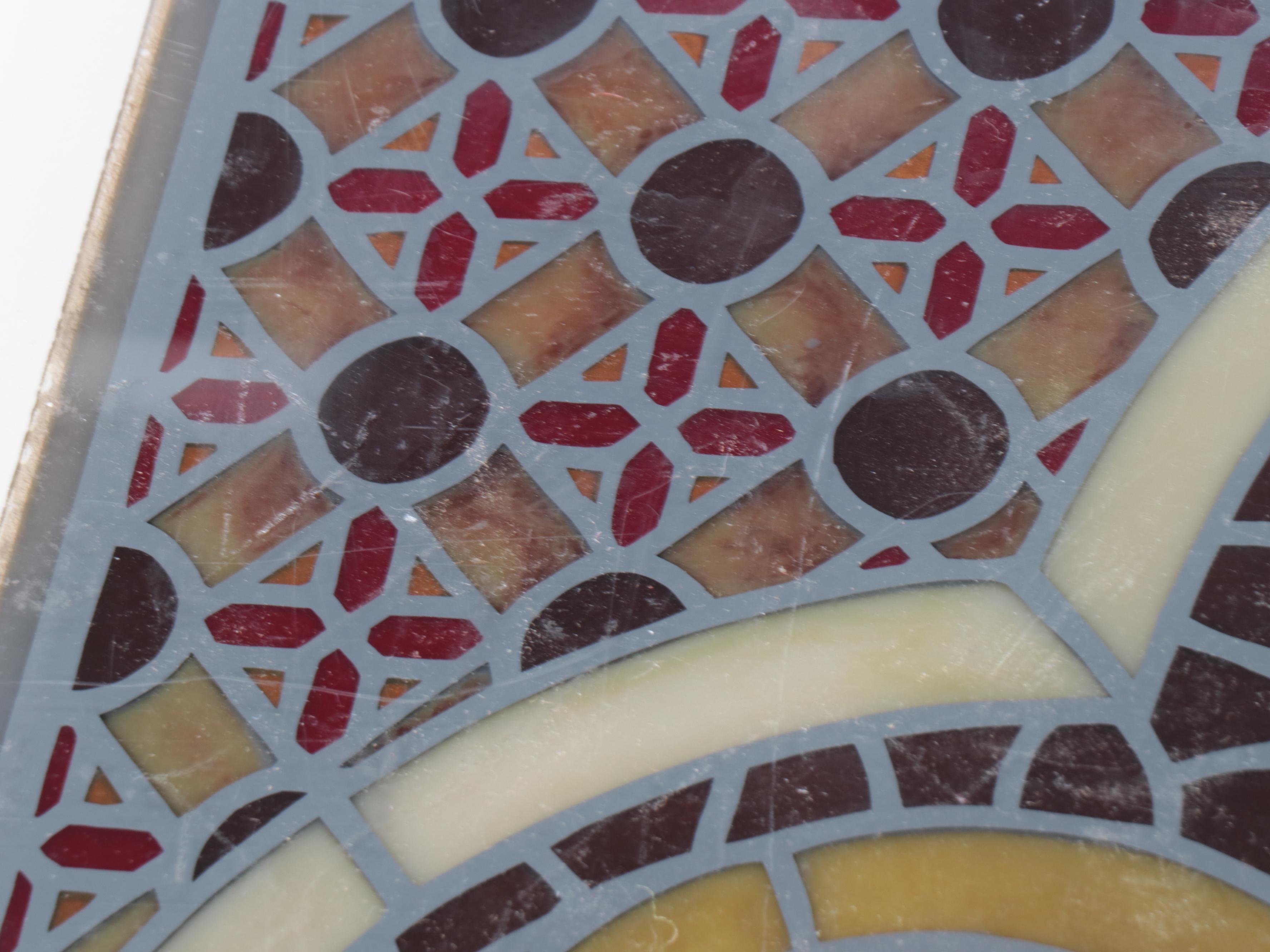 Faux Stained Glass Plastic Panels with Quadrefoil Motif