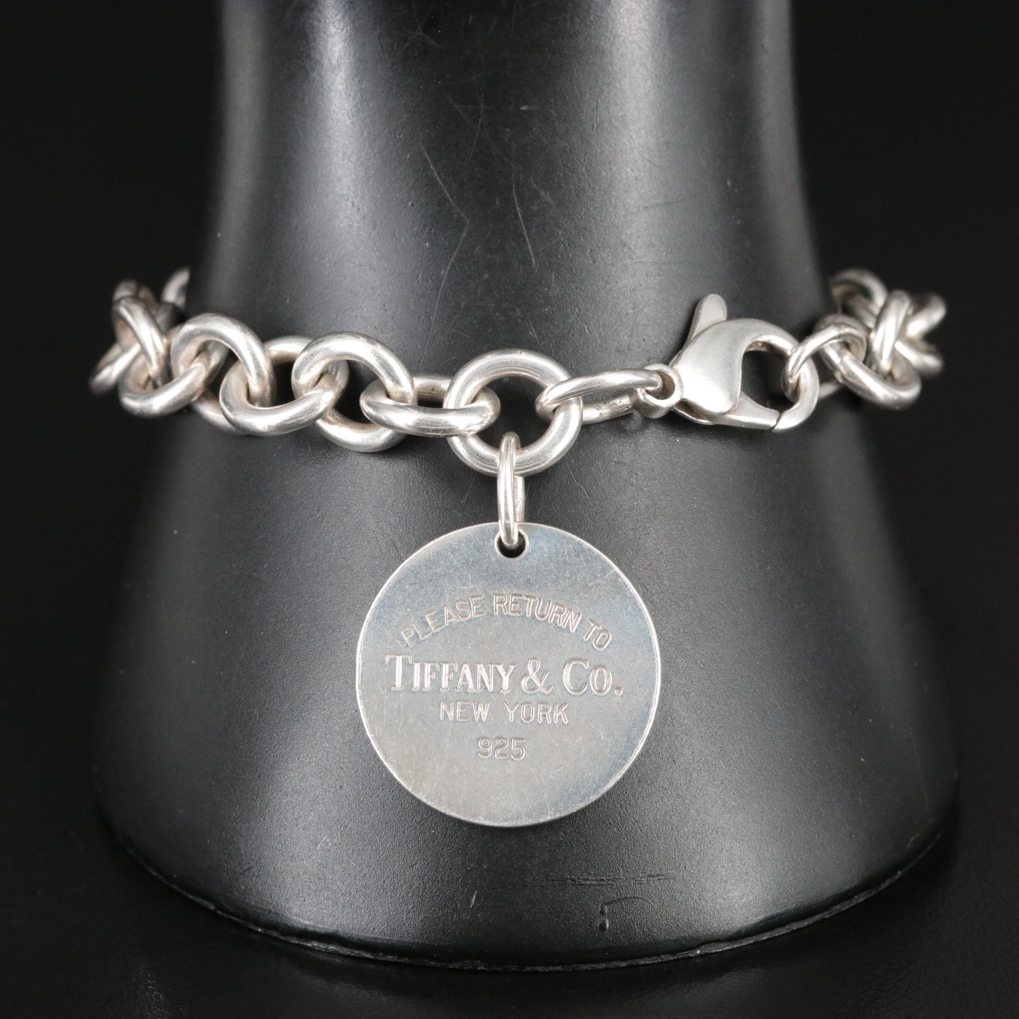 Tiffany & Co. Return to Tiffany Sterling Round Tag Charm Bracelet