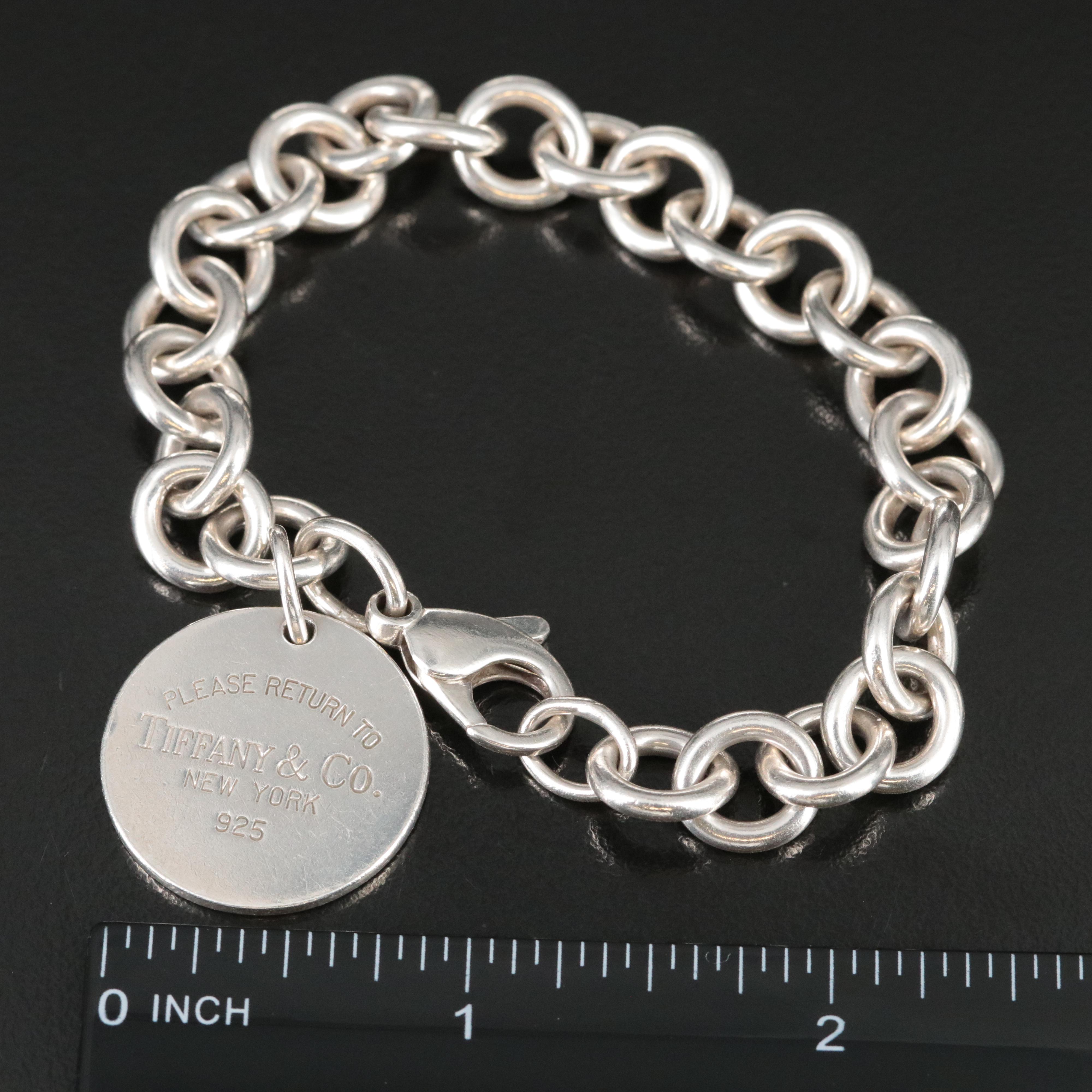 Tiffany & Co. Return to Tiffany Sterling Round Tag Charm Bracelet