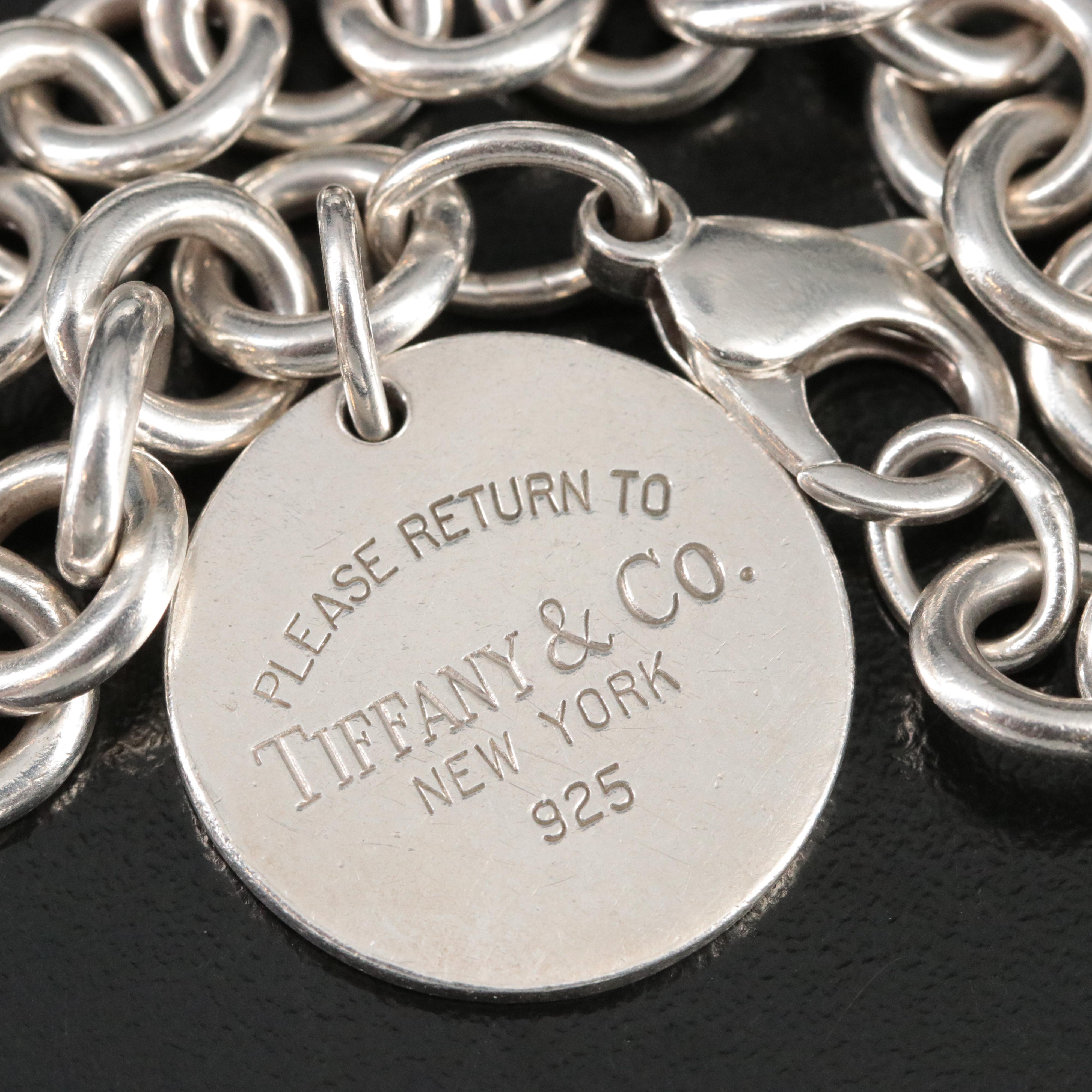 Tiffany & Co. Return to Tiffany Sterling Round Tag Charm Bracelet