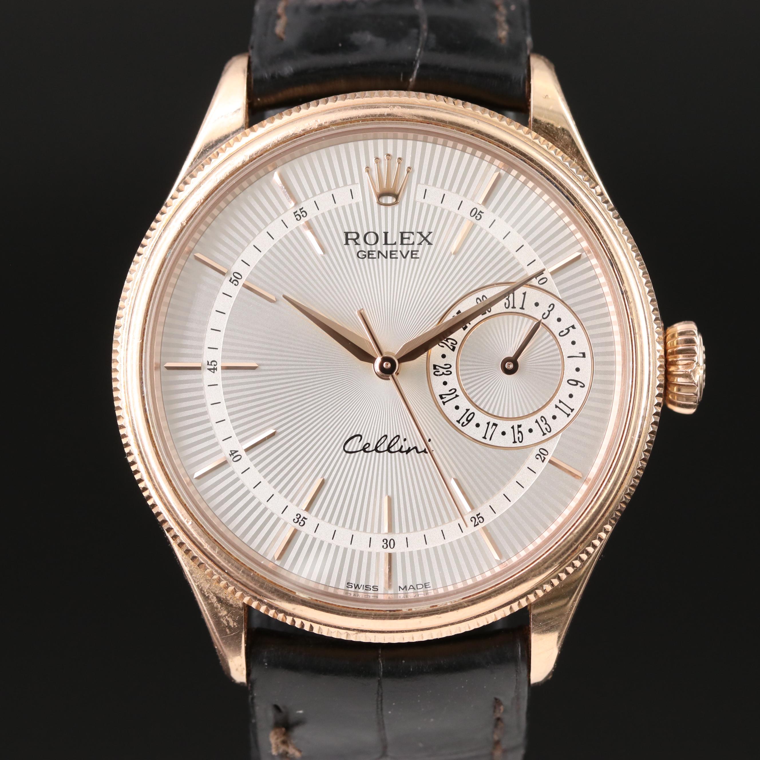 Rolex Cellini 50515 Date Everose Gold Automatic Watch