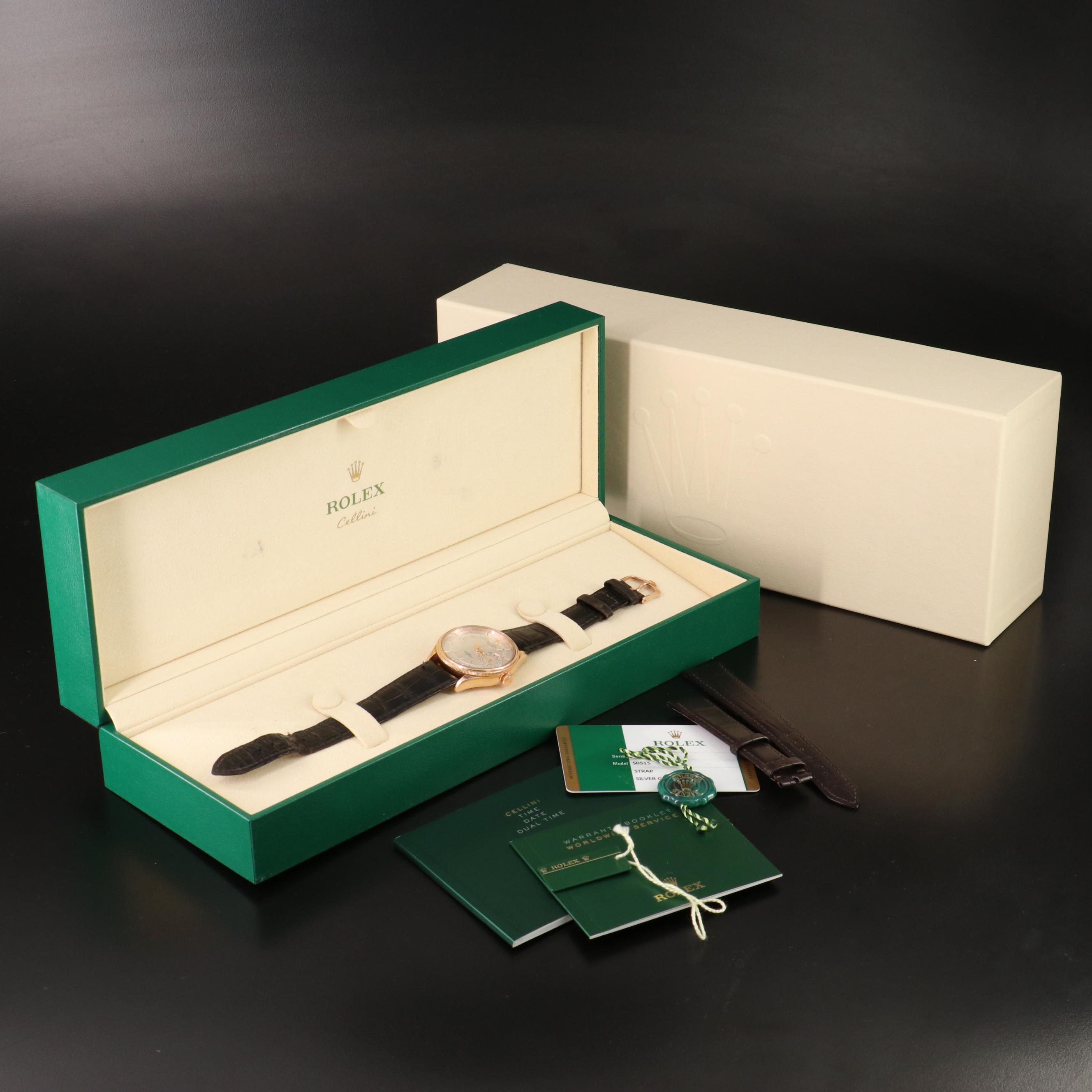 Rolex Cellini 50515 Date Everose Gold Automatic Watch