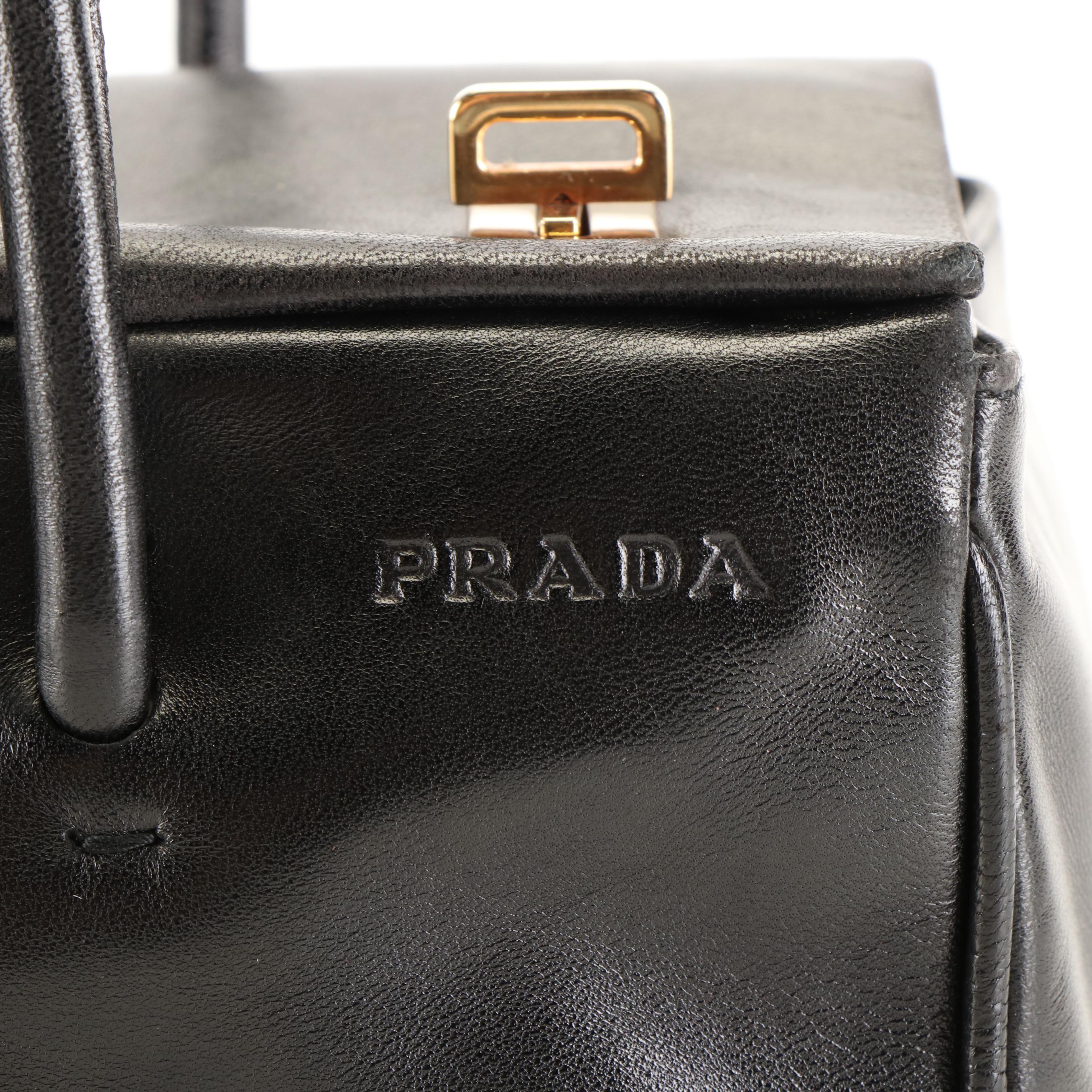 Prada Turnlock Shoulder Bag in Nappa Calfskin Leather