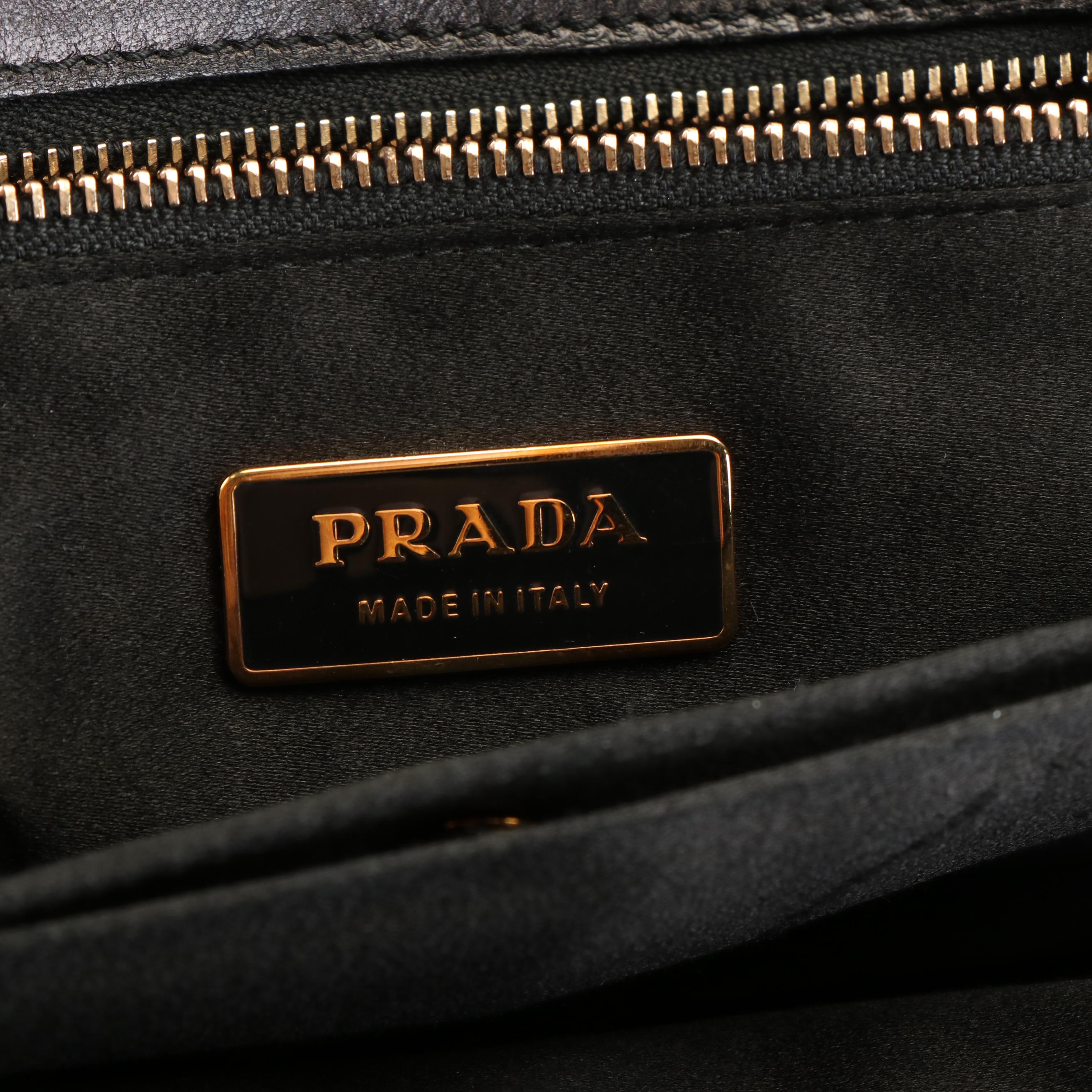 Prada Turnlock Shoulder Bag in Nappa Calfskin Leather