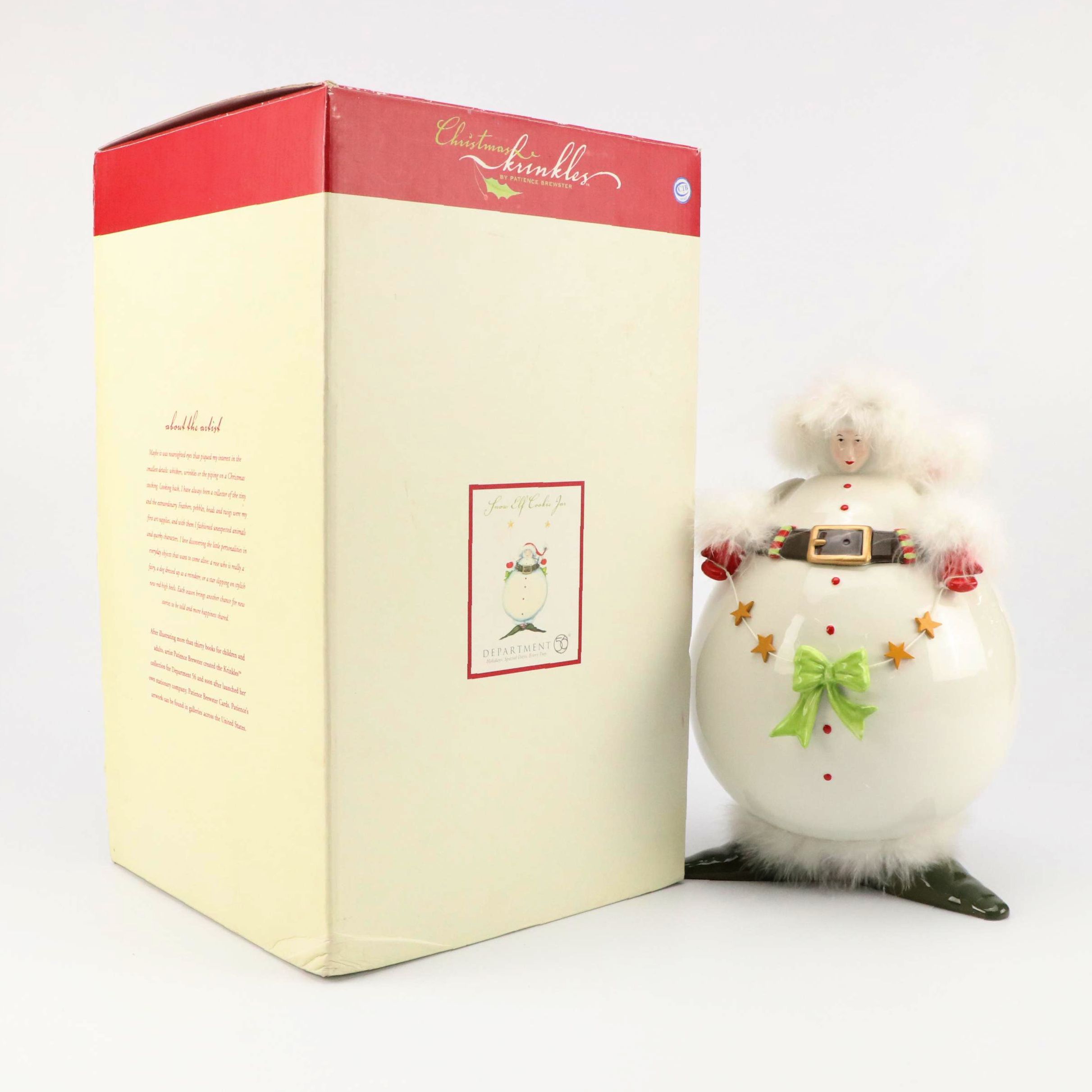 Patience Brewster for Department 56 "Snow Elf" Ceramic Cookie Jar