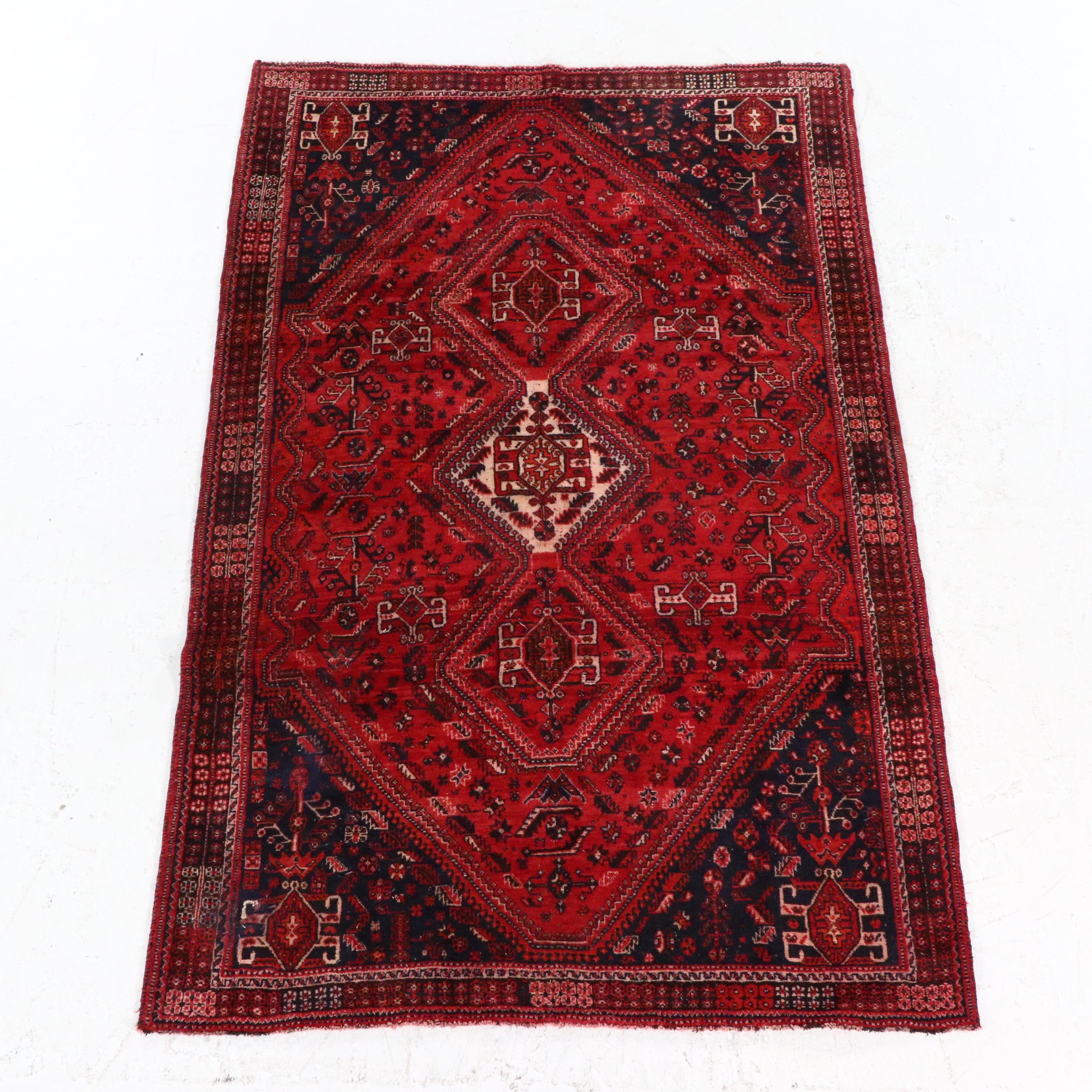 5'11 x 9'4 Hand-Knotted Persian Qashqai Area Rug