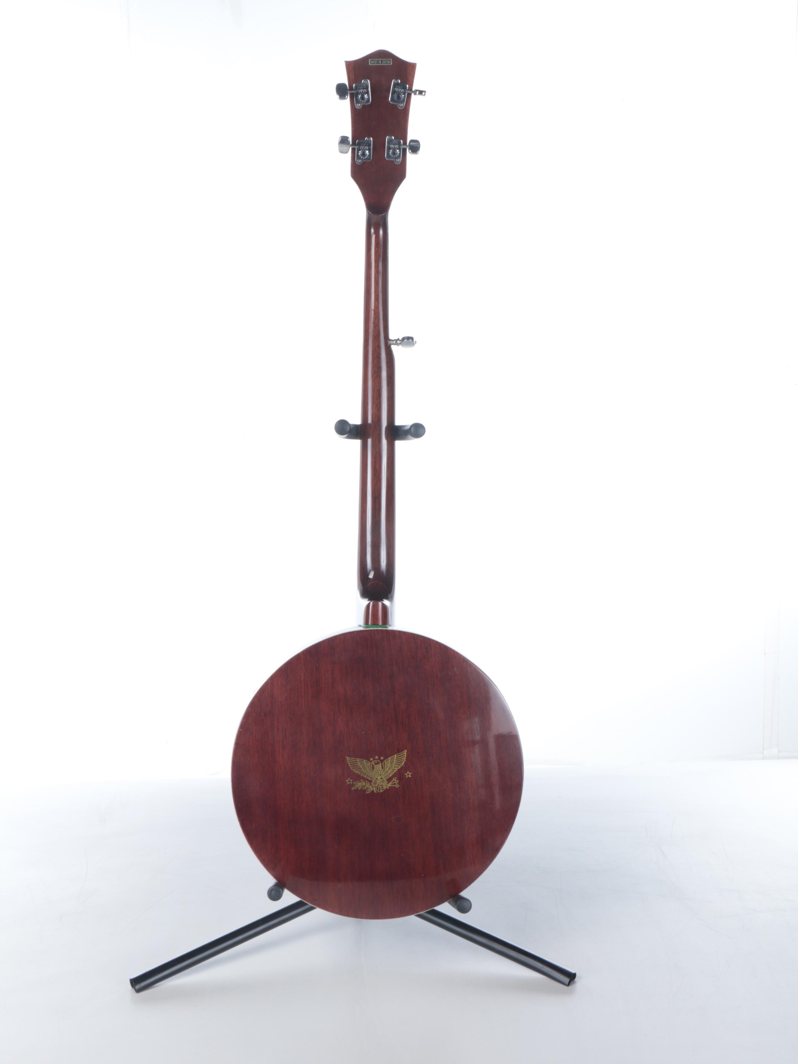 Japanese Made Pan Five-String Rosewood Fretboard and Mahogany Banjo