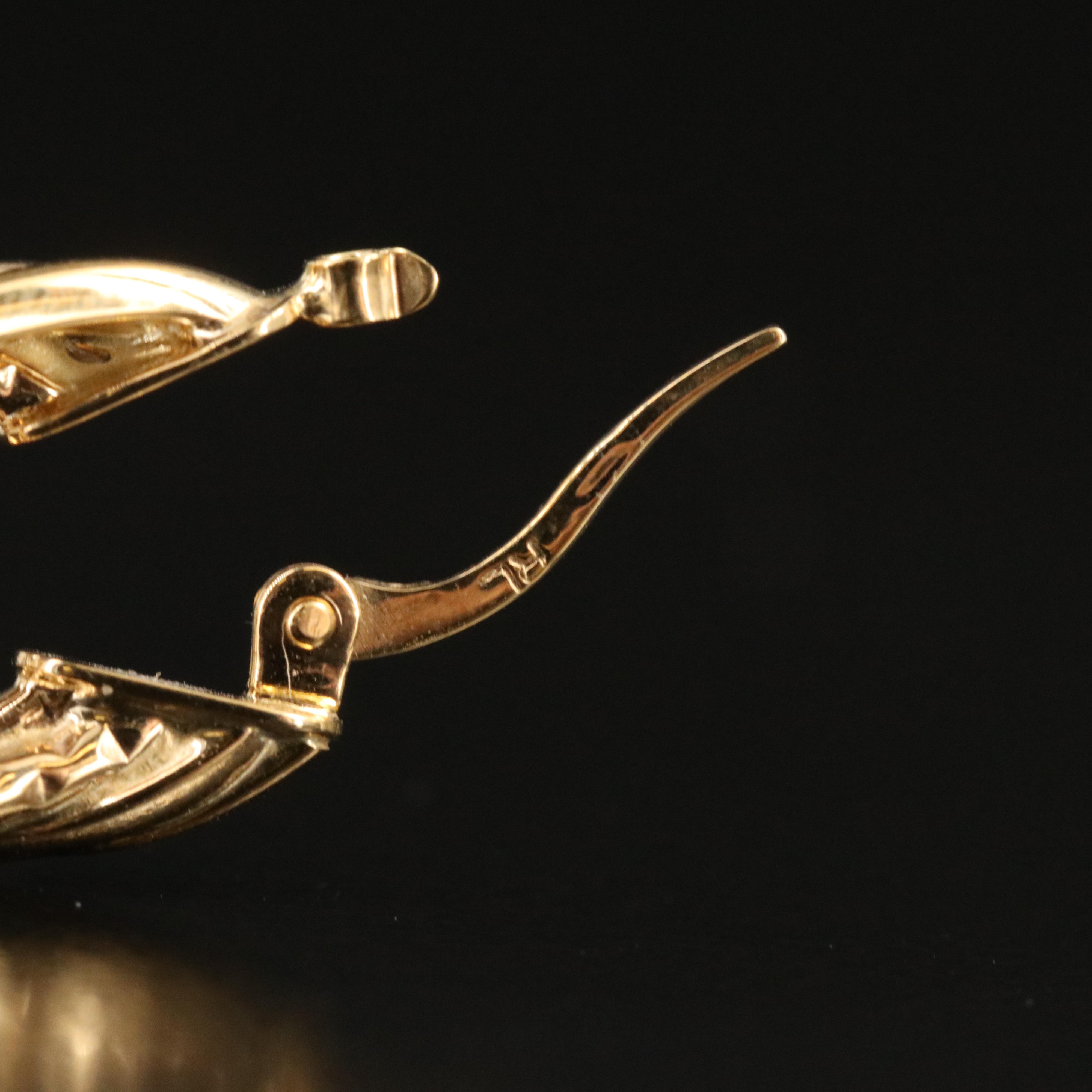 14K Fancy Hoop Earrings