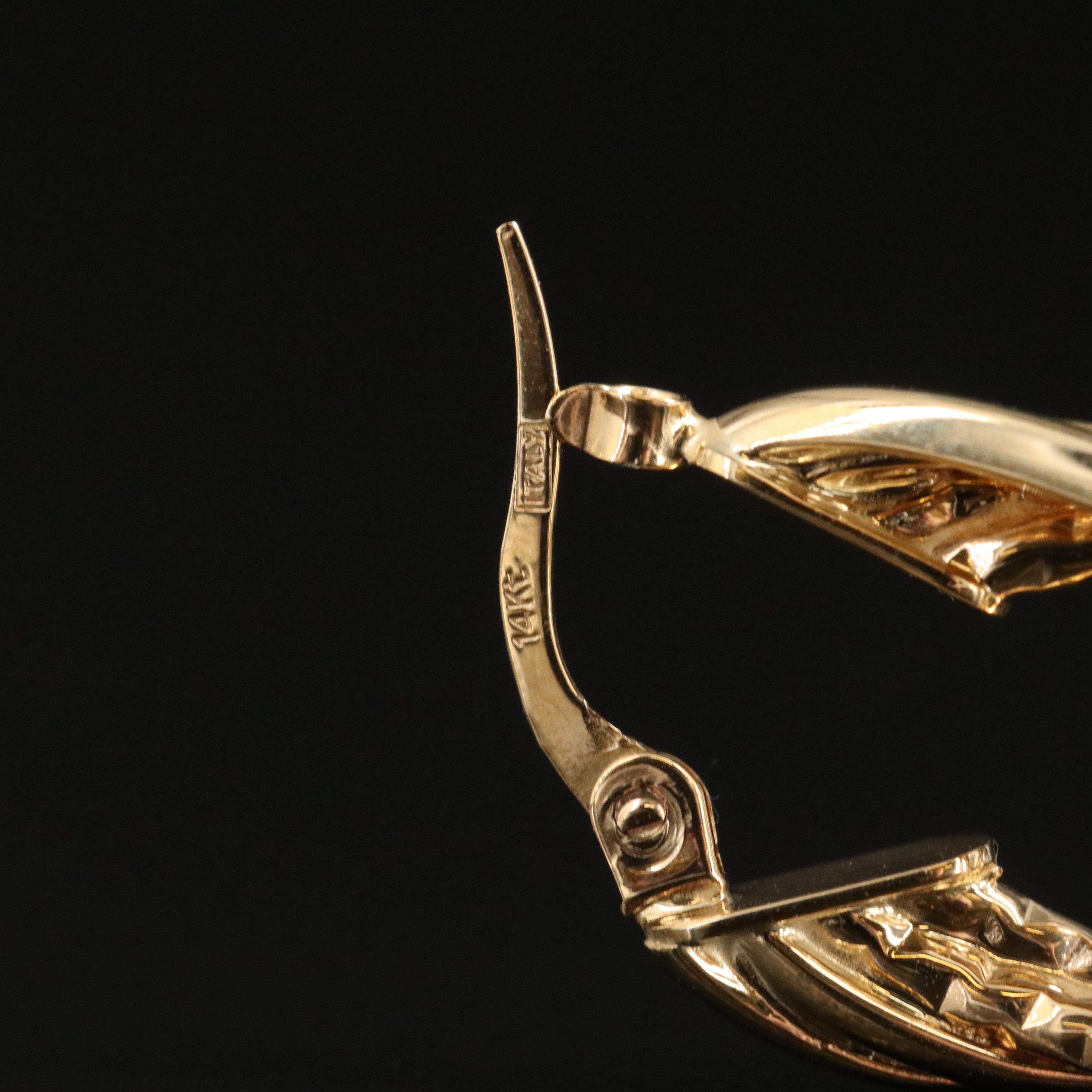 14K Fancy Hoop Earrings