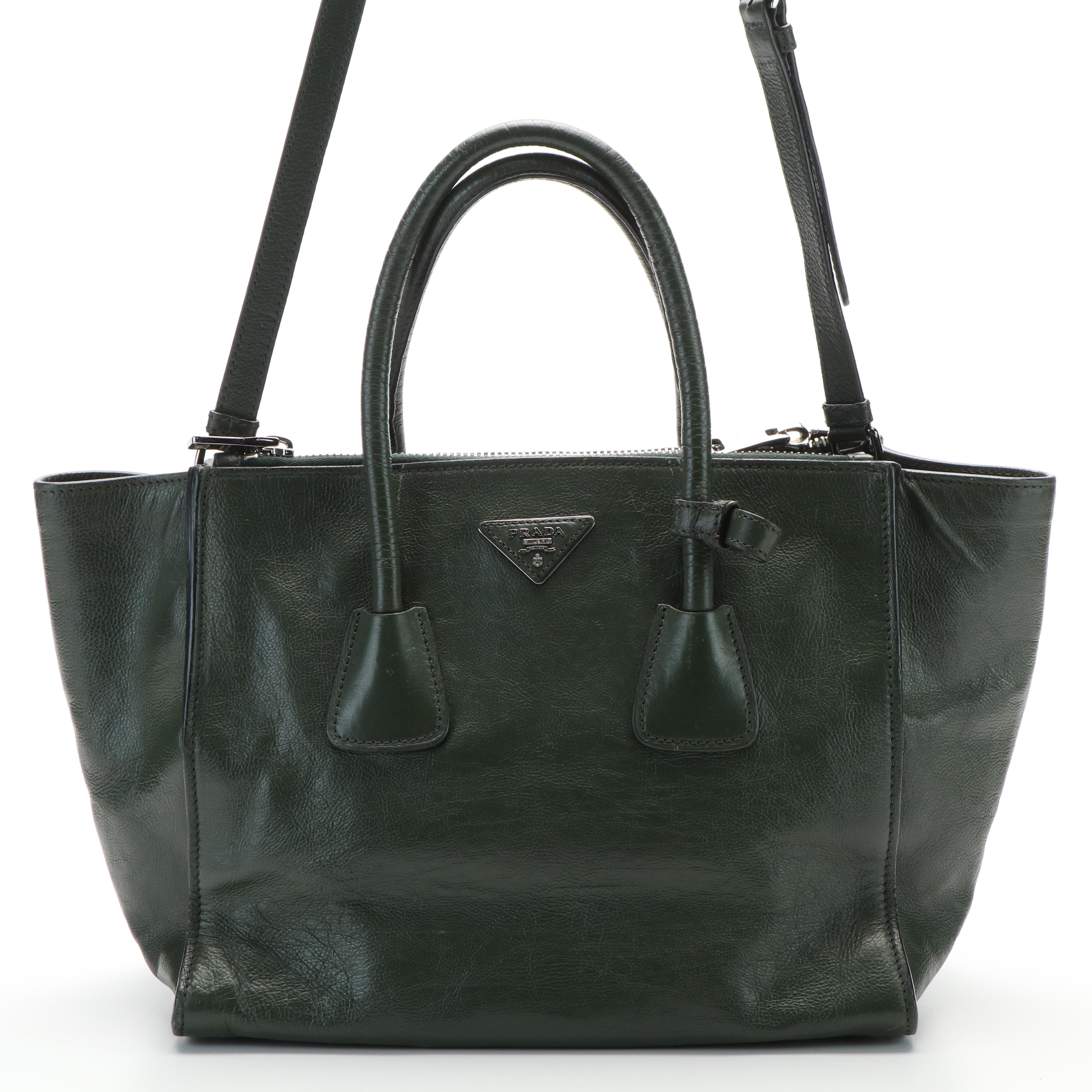 Prada Galleria Double Zip Tote in Vitello Grain Leather